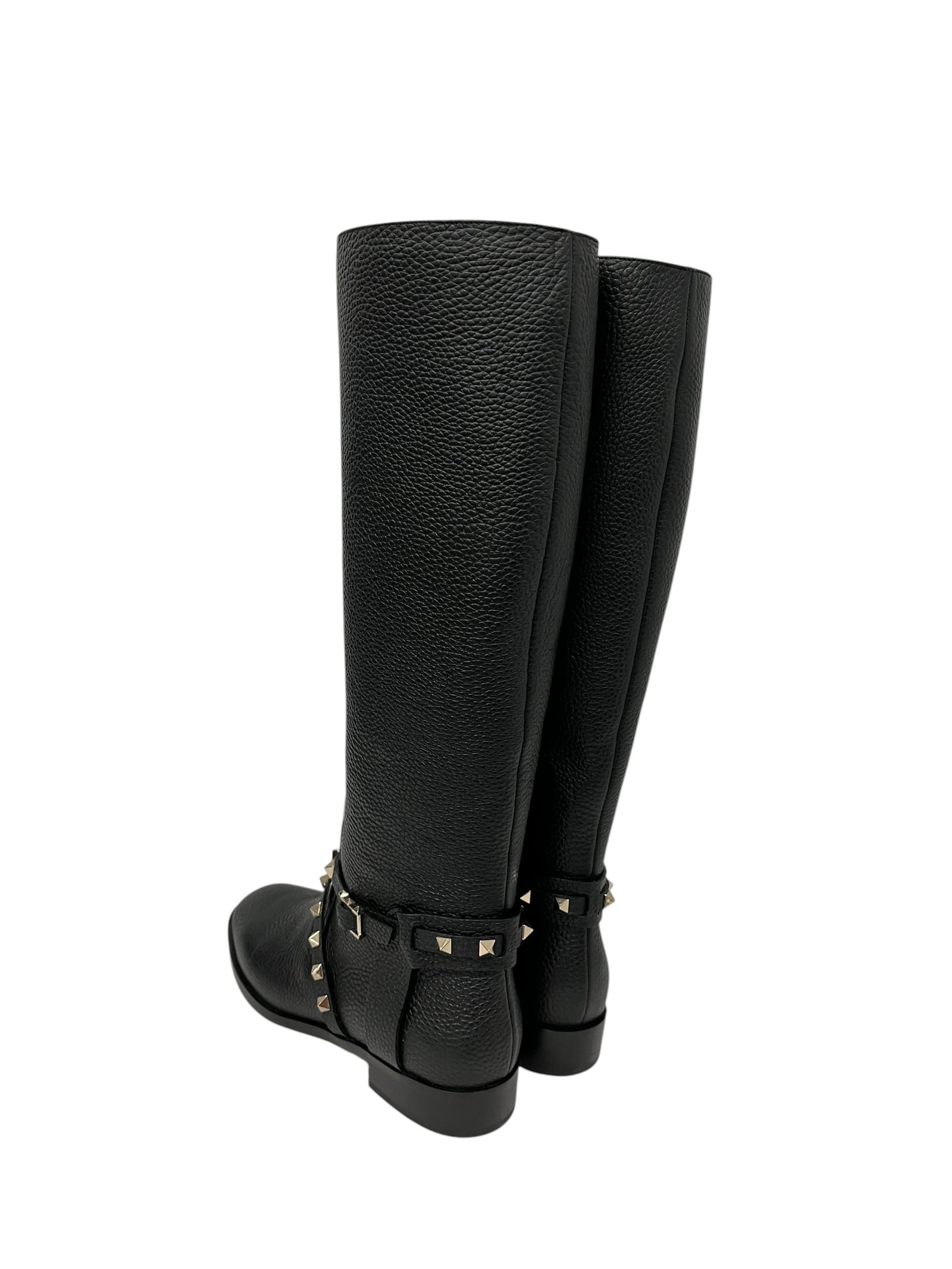 VALENTINO GARAVANI/Biker Boots/EU 36.5/Leather/BLK/ROCKTUD ACCENT RIDING BOOTS view 2