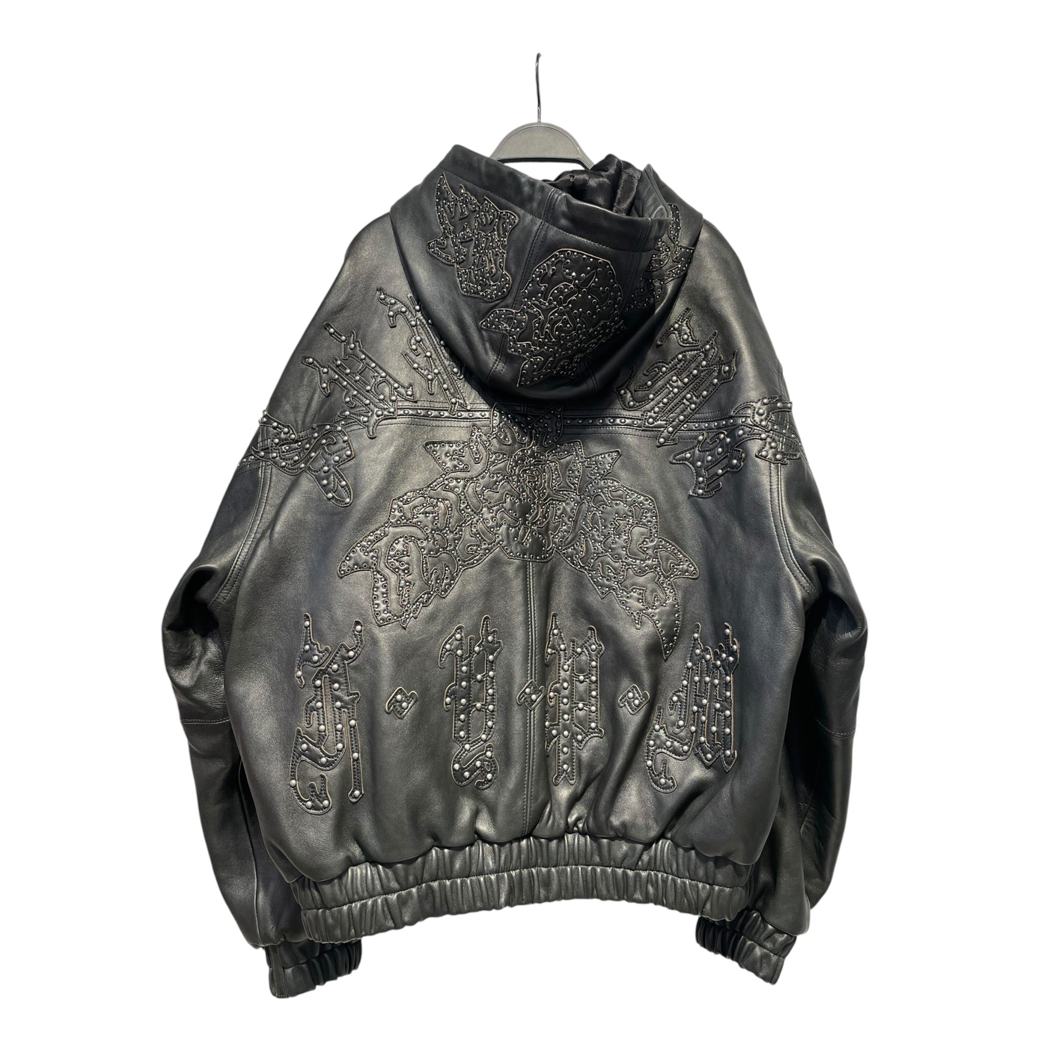 Supreme/Quilted Jkt/LG/Leather/BLK/All Over Print/STUD LEATHER JACKET view 2