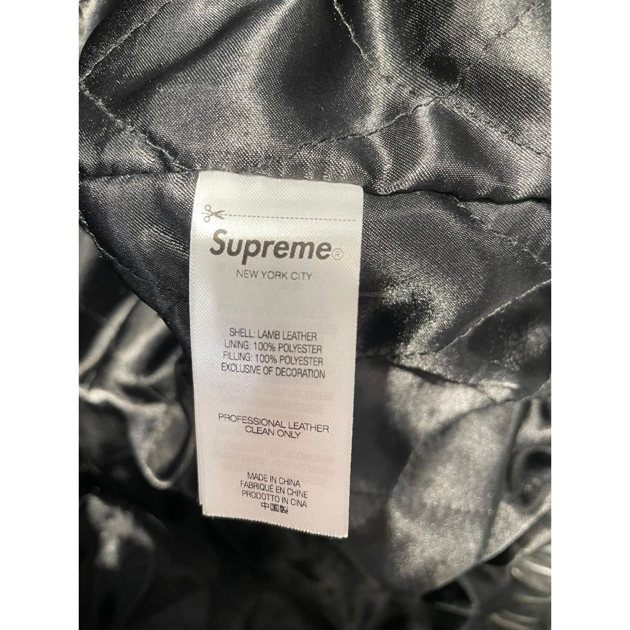 Supreme/Quilted Jkt/LG/Leather/BLK/All Over Print/STUD LEATHER JACKET view 4
