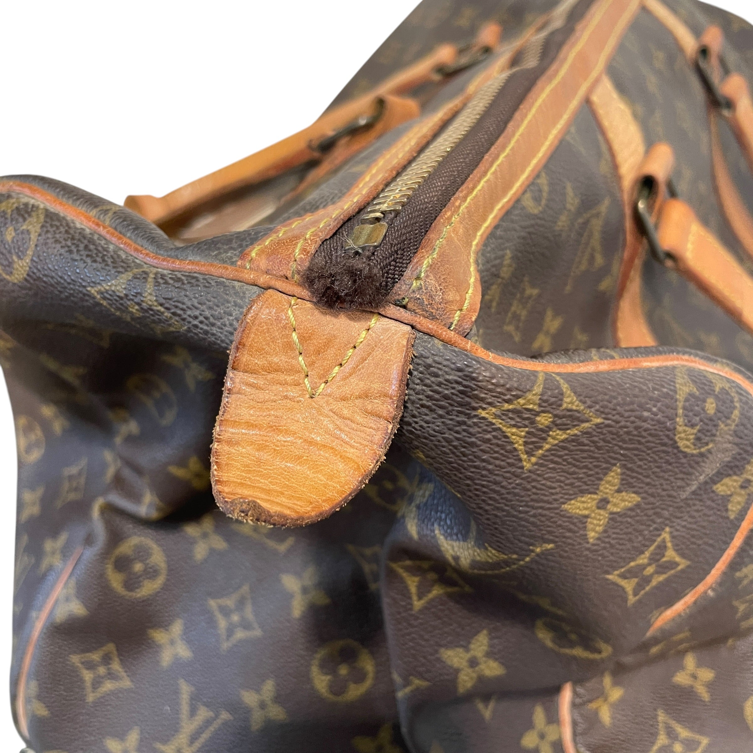 LOUIS VUITTON/Bag/Monogram/Leather/BRW/Keepall view 7