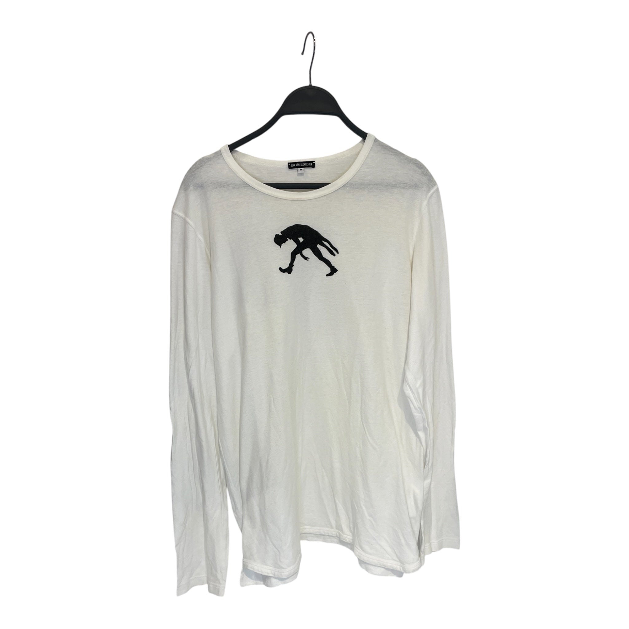 ANN DEMEULEMEESTER/LS T-Shirt/M/Cotton/CRM/Tired Man Graphic view 1