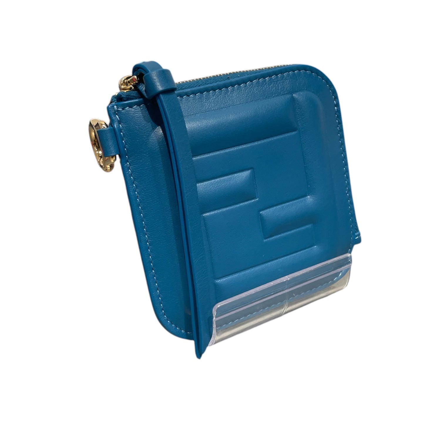 FENDI/Wallet/Leather/BLU/FF cube embossed w strap view 1