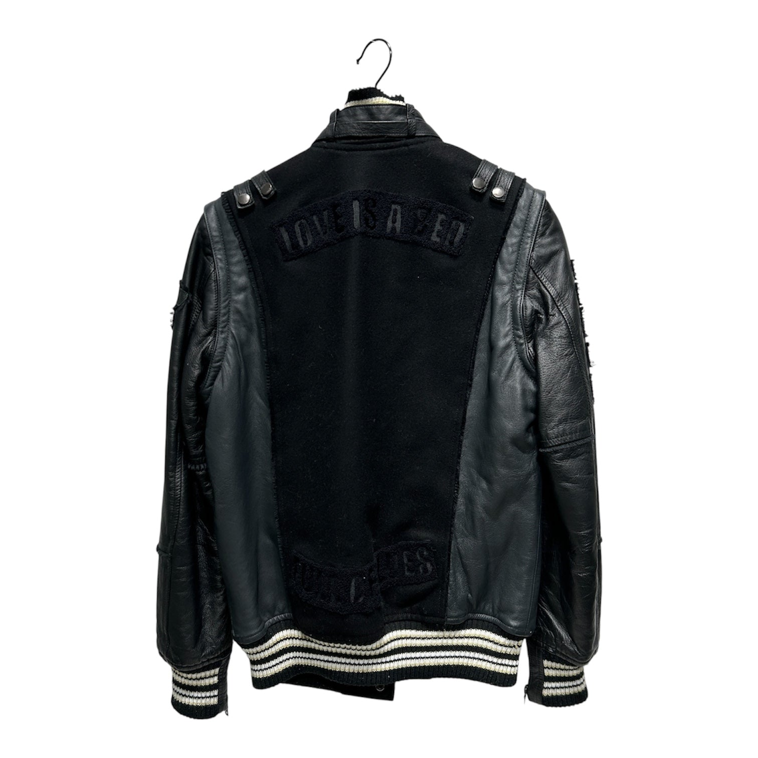 Roen/Leather Jkt/46/Leather/BLK/All Over Print/LOVE IS A BED view 2