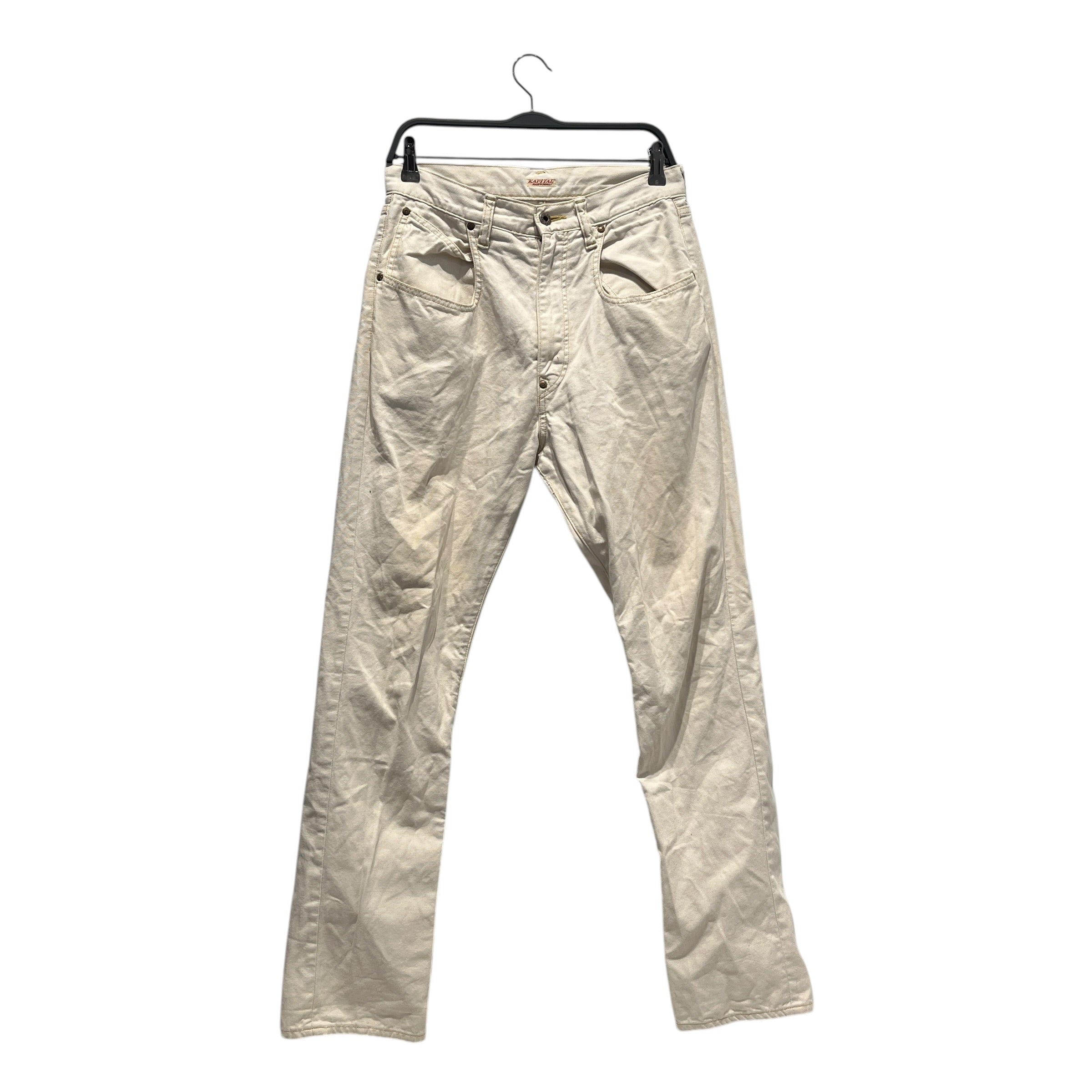 KAPITAL/Skinny Pants/30/Cotton/CRM/marchant tailors back strap view 2