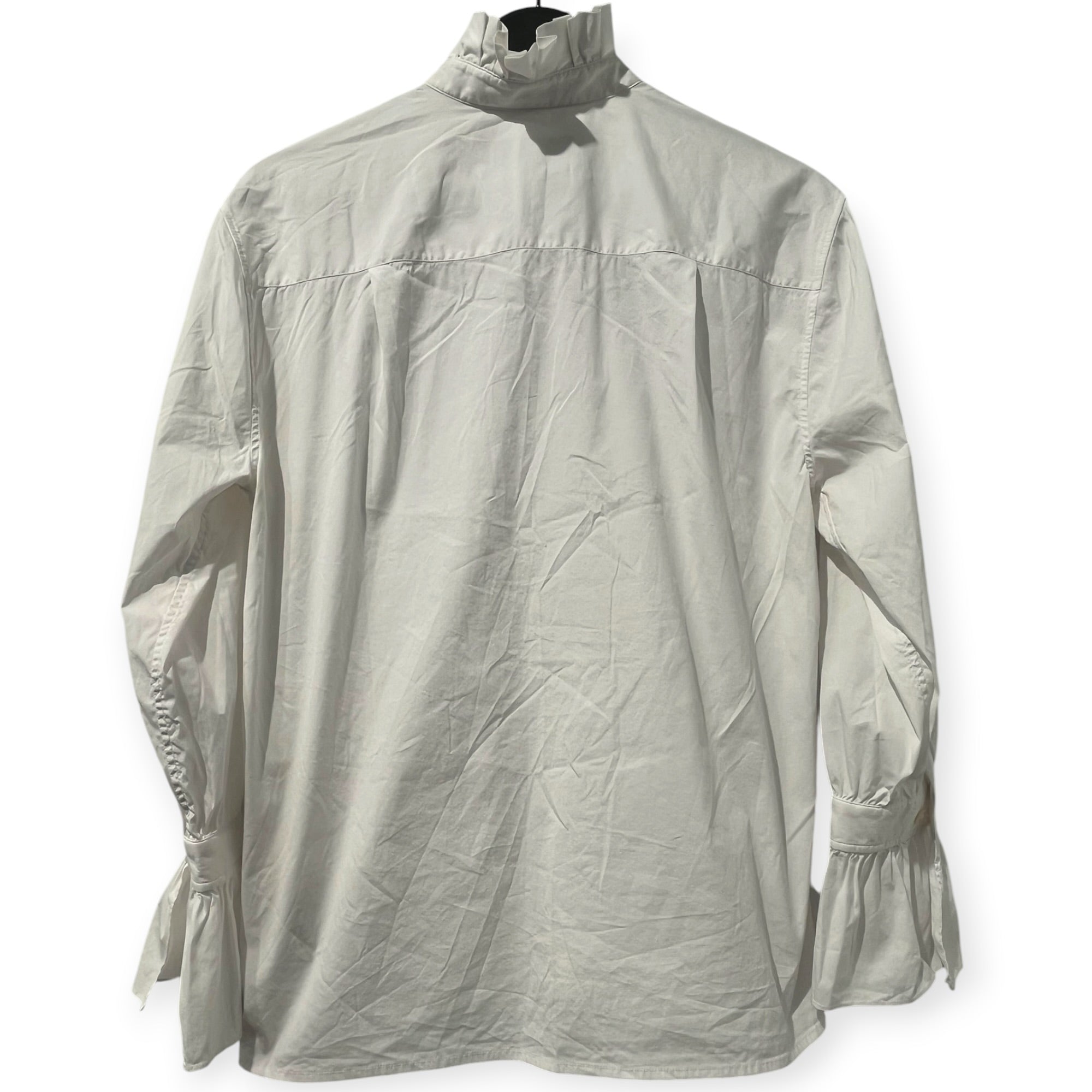 BURBERRY LONDON/LS Blouse/8/Cotton/WHT/BURBERRY LONDON FRAYED COLLAR view 2