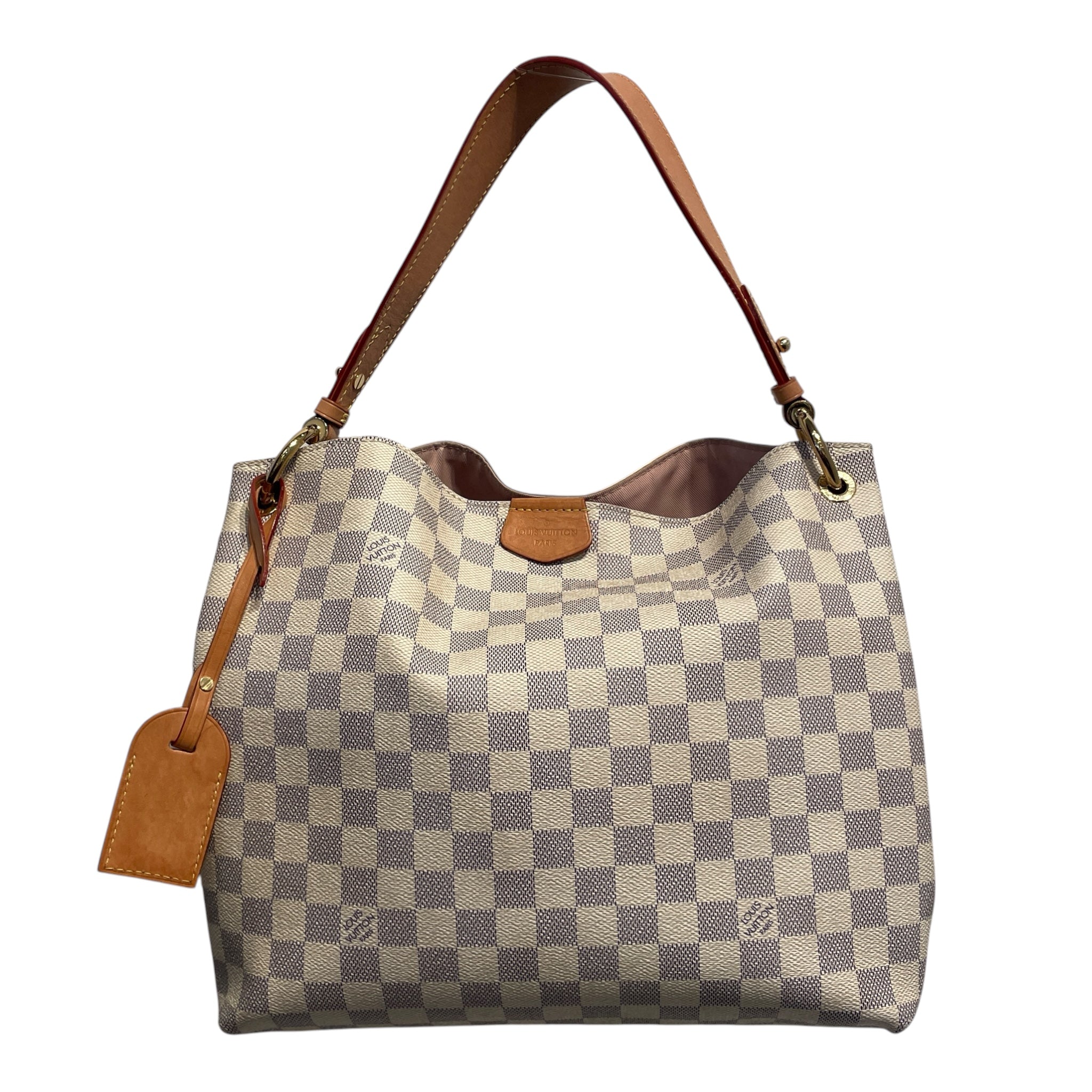LOUIS VUITTON/Hand Bag/Border/Leather/BEG/graceful damier view 1