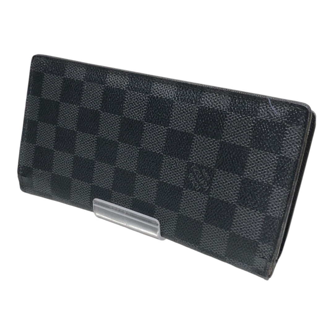 LOUIS VUITTON/Bifold Wallet/M/All Over Print/Leather/BLK/G.H.W. view 1