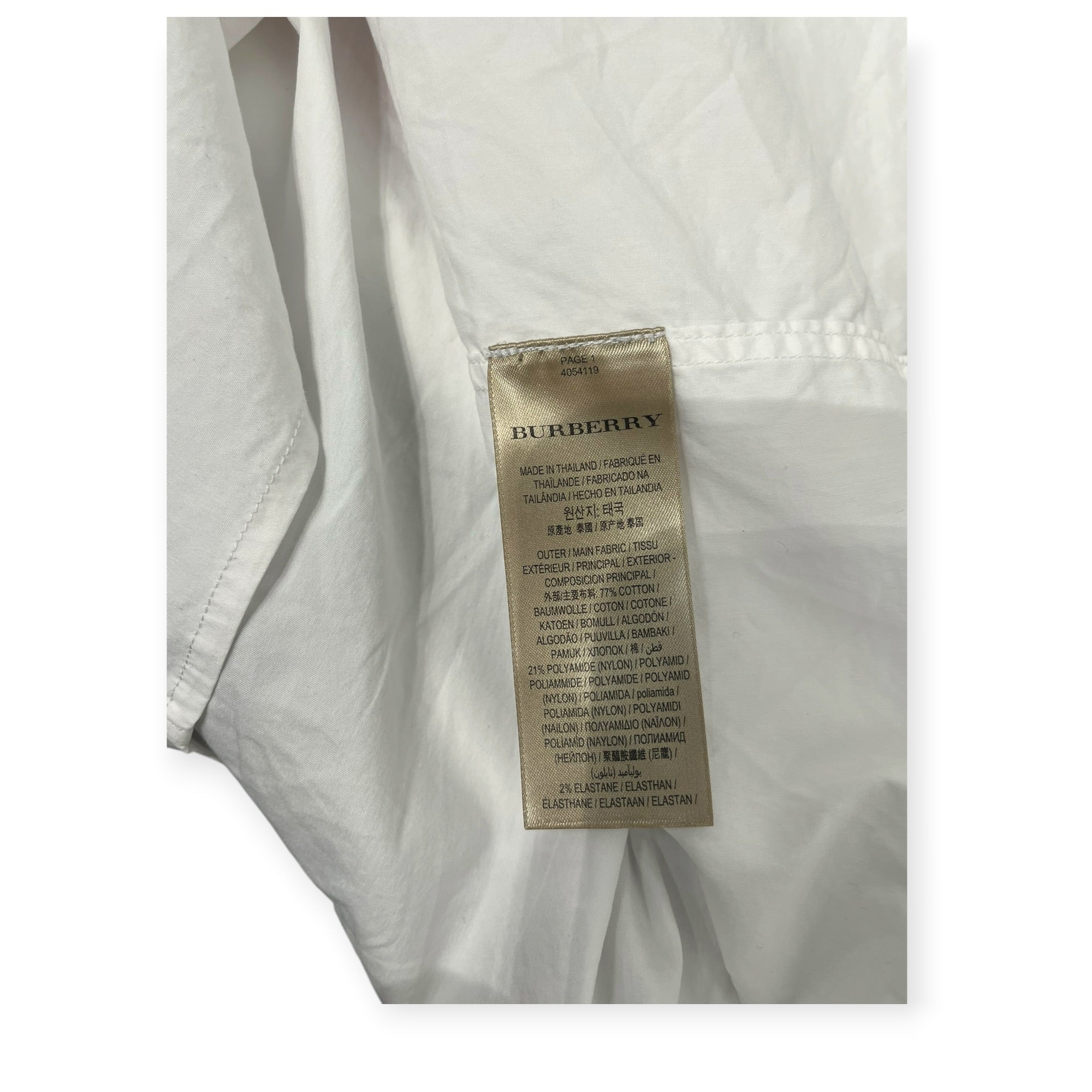 BURBERRY LONDON/LS Blouse/8/Cotton/WHT/BURBERRY LONDON FRAYED COLLAR view 4