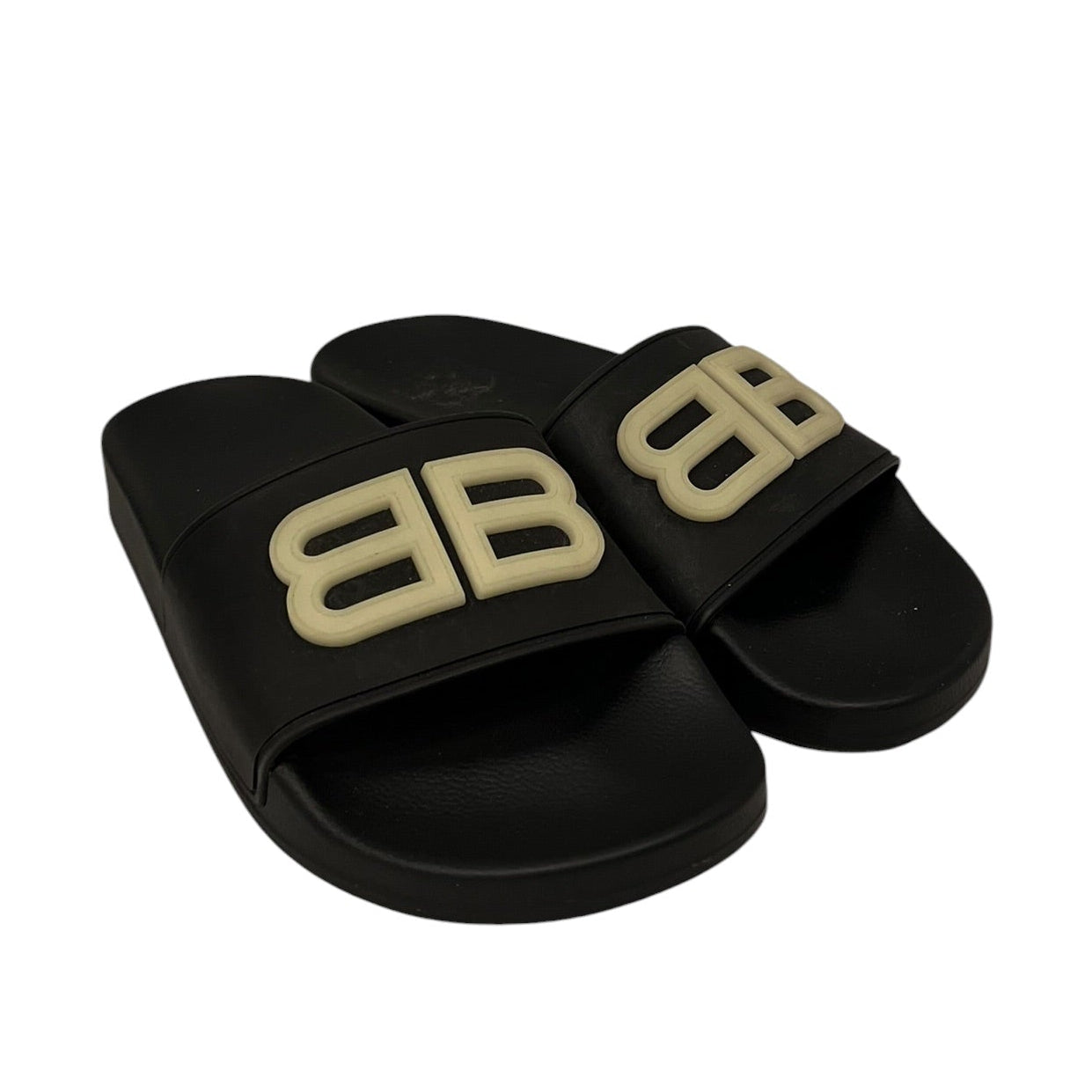 BALENCIAGA/Flat Shoes/US 6/Polyester/BLK/Open-Toe/GLOW POOL SLIDES view 1