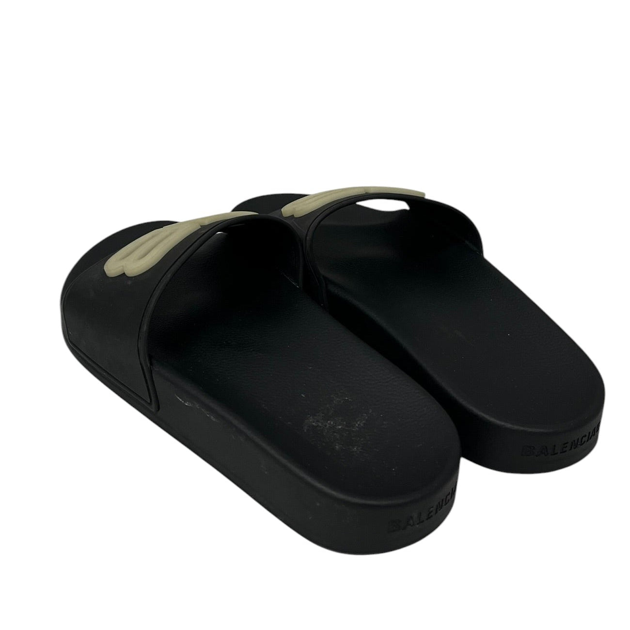 BALENCIAGA/Flat Shoes/US 6/Polyester/BLK/Open-Toe/GLOW POOL SLIDES view 2