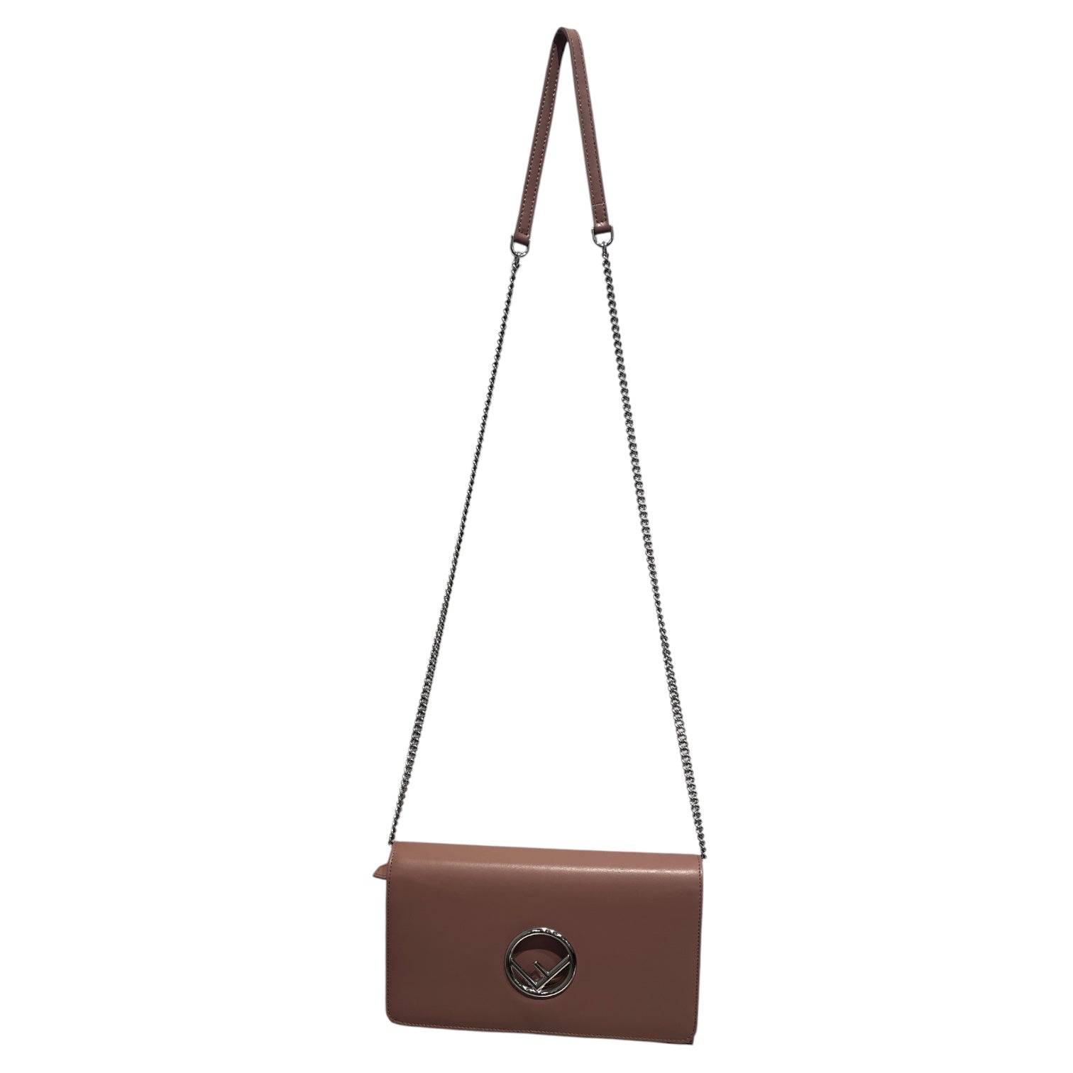 FENDI/Cross Body Bag/Leather/PNK/Kan I logo leather view 1
