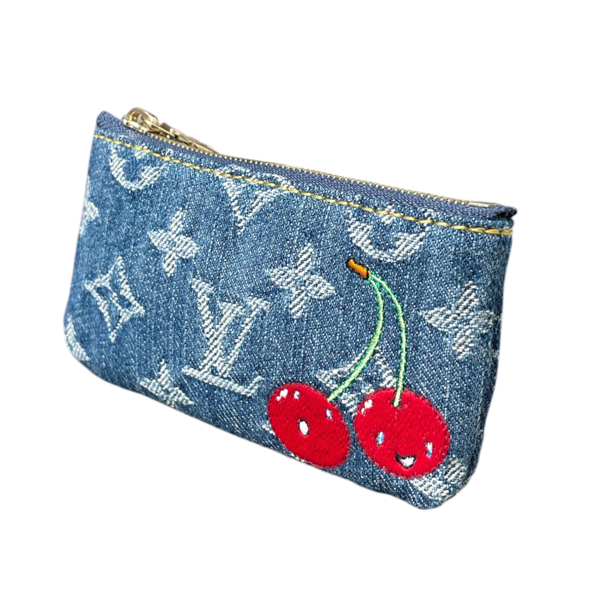 LOUIS VUITTON/Pouch/Monogram/Denim/BLU/MURAKAMI 20TH ANNIVERSARY view 1
