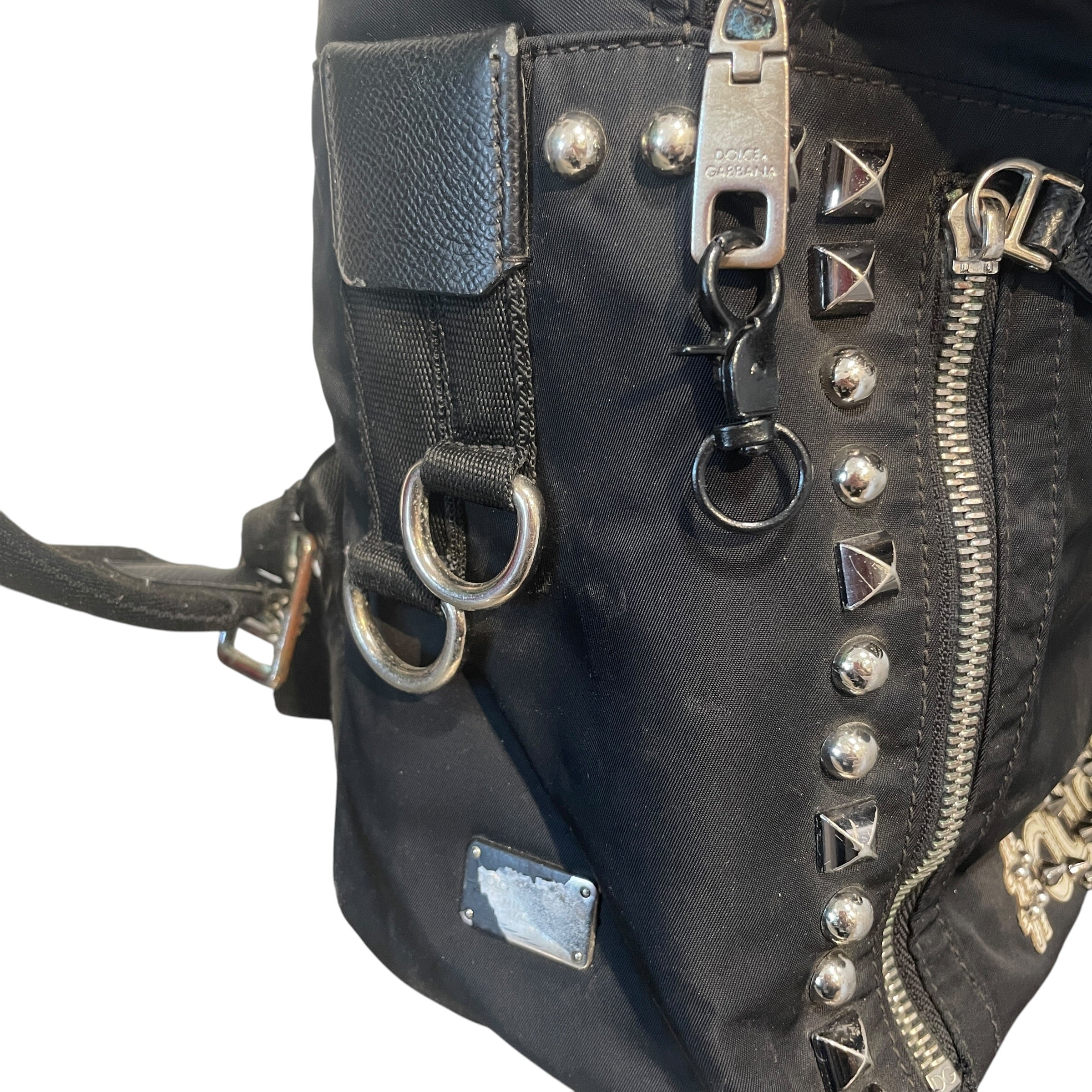 DOLCE&GABBANA/Backpack/Graphic/Nylon/BLK/Faces Studded view 8