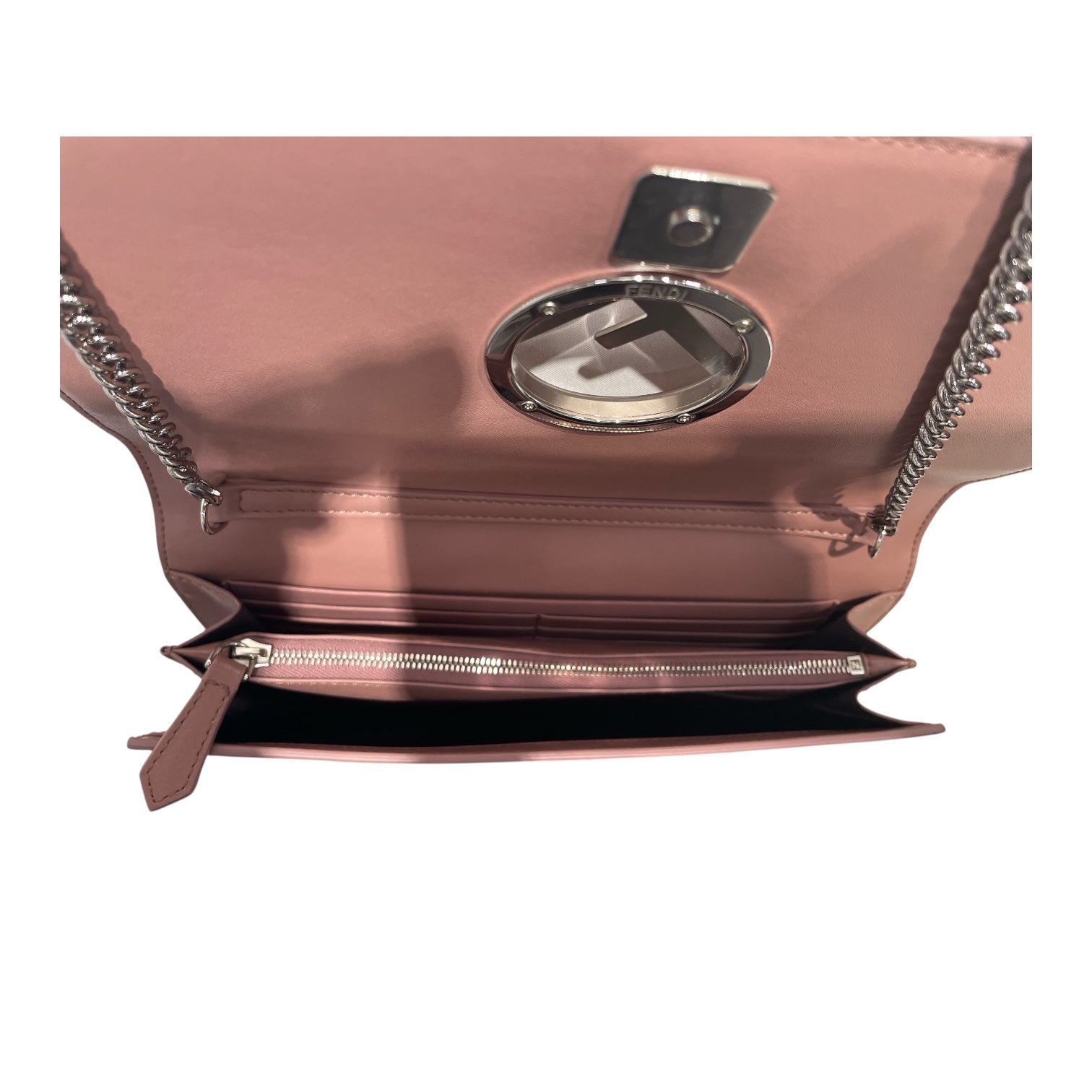 FENDI/Cross Body Bag/Leather/PNK/Kan I logo leather view 4