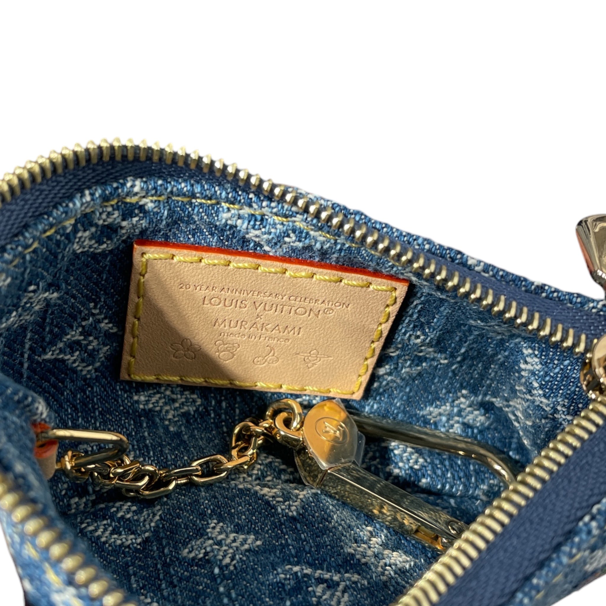 LOUIS VUITTON/Pouch/Monogram/Denim/BLU/MURAKAMI 20TH ANNIVERSARY view 3