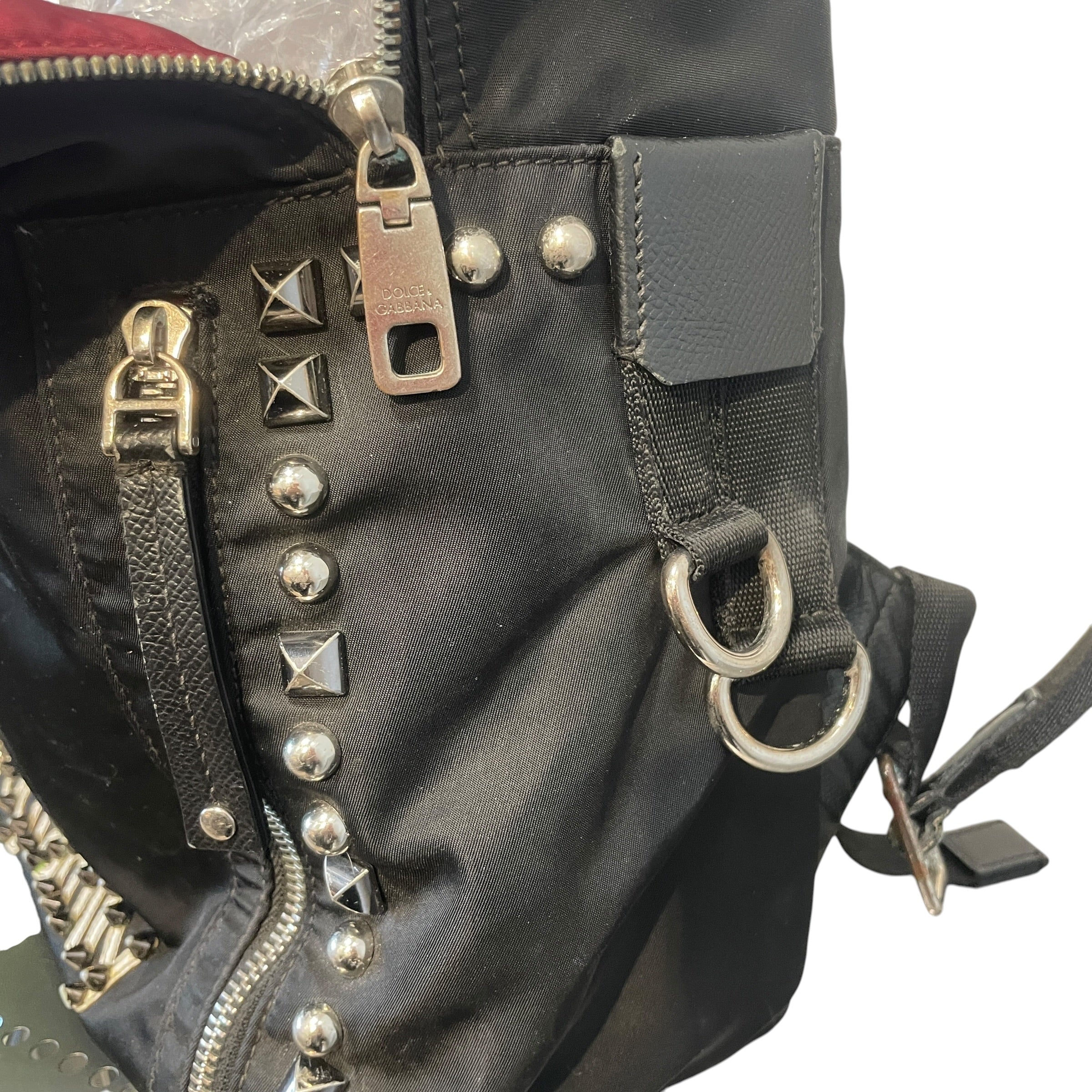 DOLCE&GABBANA/Backpack/Graphic/Nylon/BLK/Faces Studded view 7
