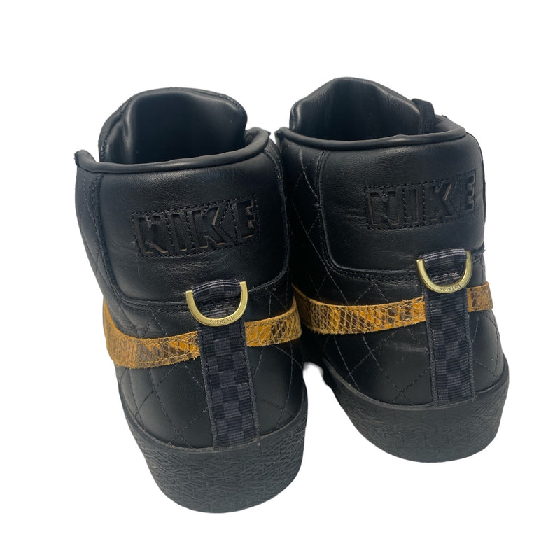 NIKE/Supreme/Hi-Sneakers/US 10/Leather/BLK/QS SB Black Snakeskin