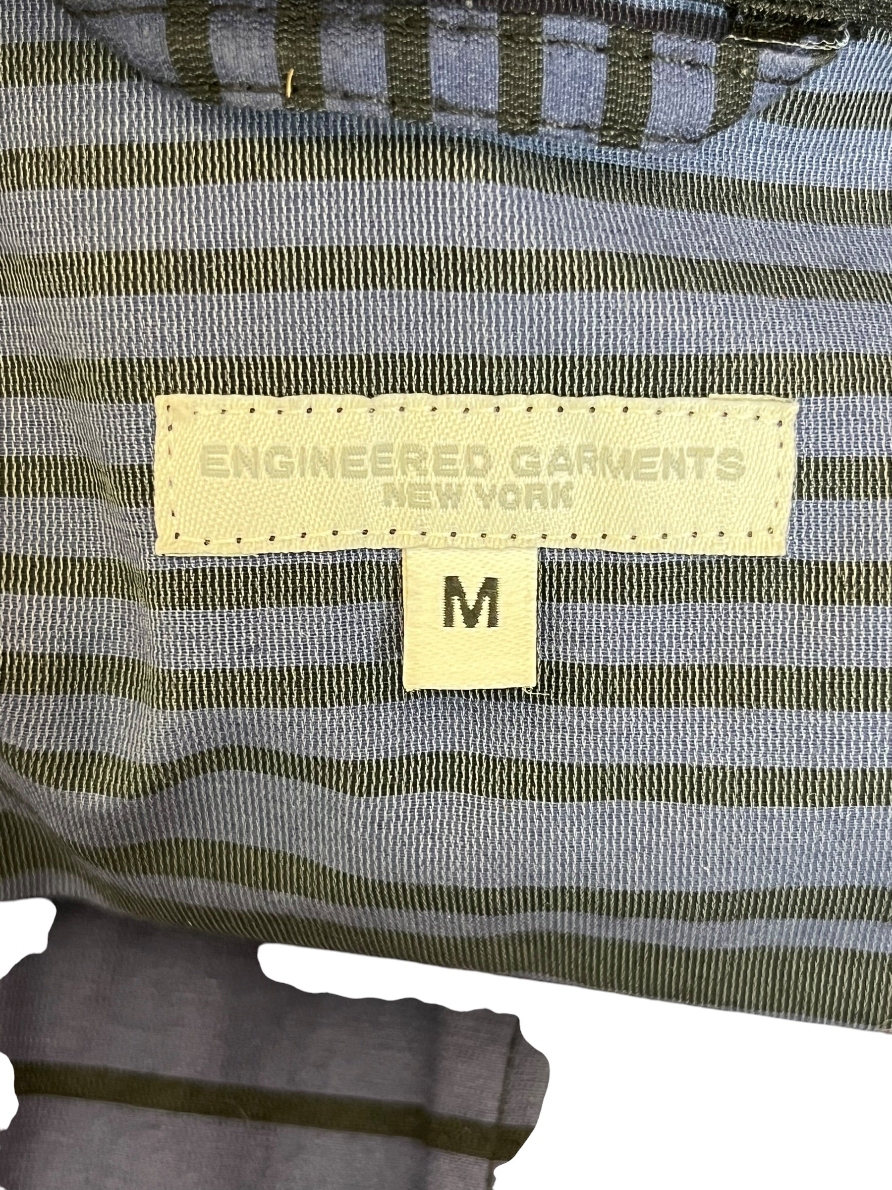 Engineered Garments/Jacket/M/Cotton/IDG/Stripe/pocket on arm white/black/nvy view 3