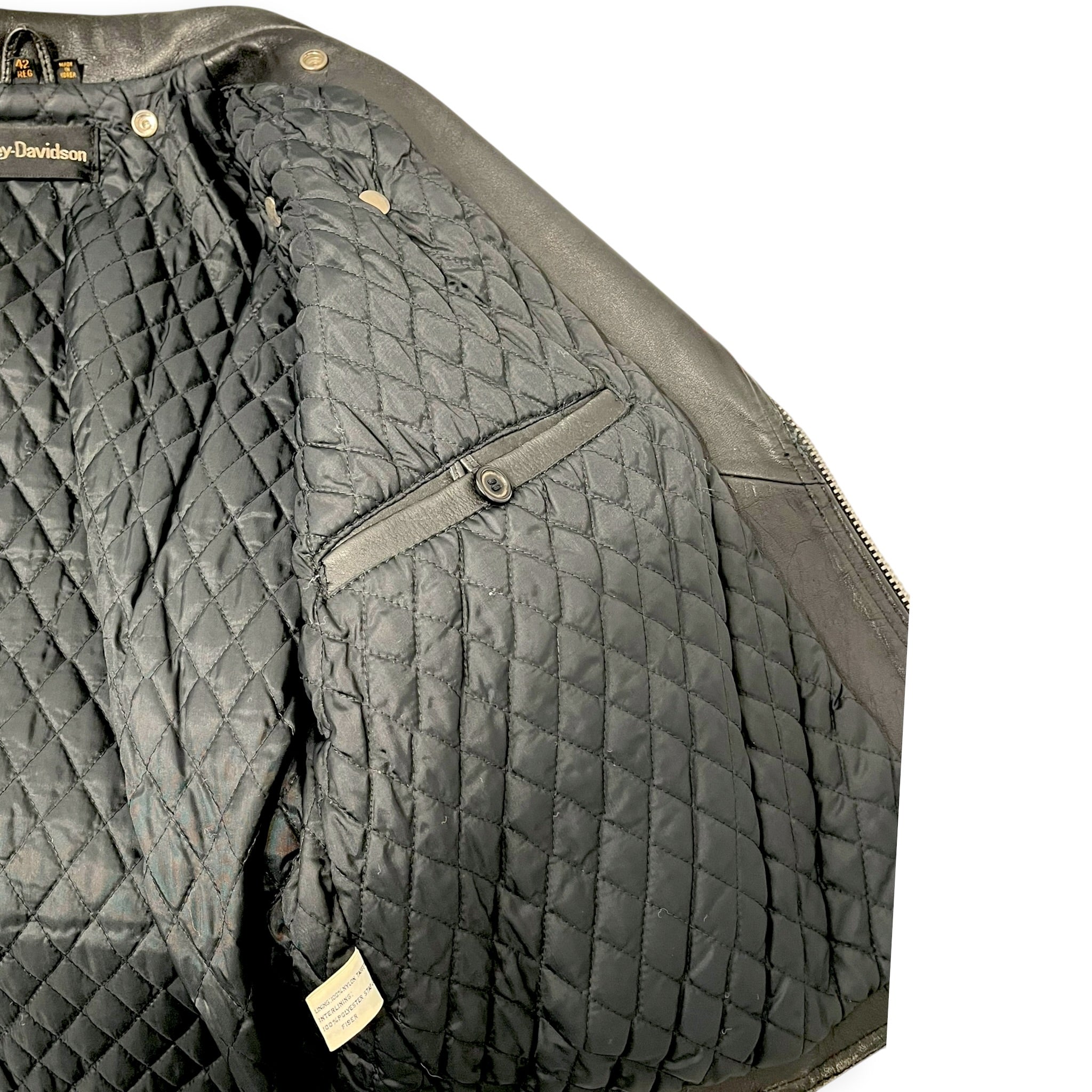 HARLEY DAVIDSON/Leather Jkt/42/Leather/BLK/HEAVY MOTO JAKCET view 5