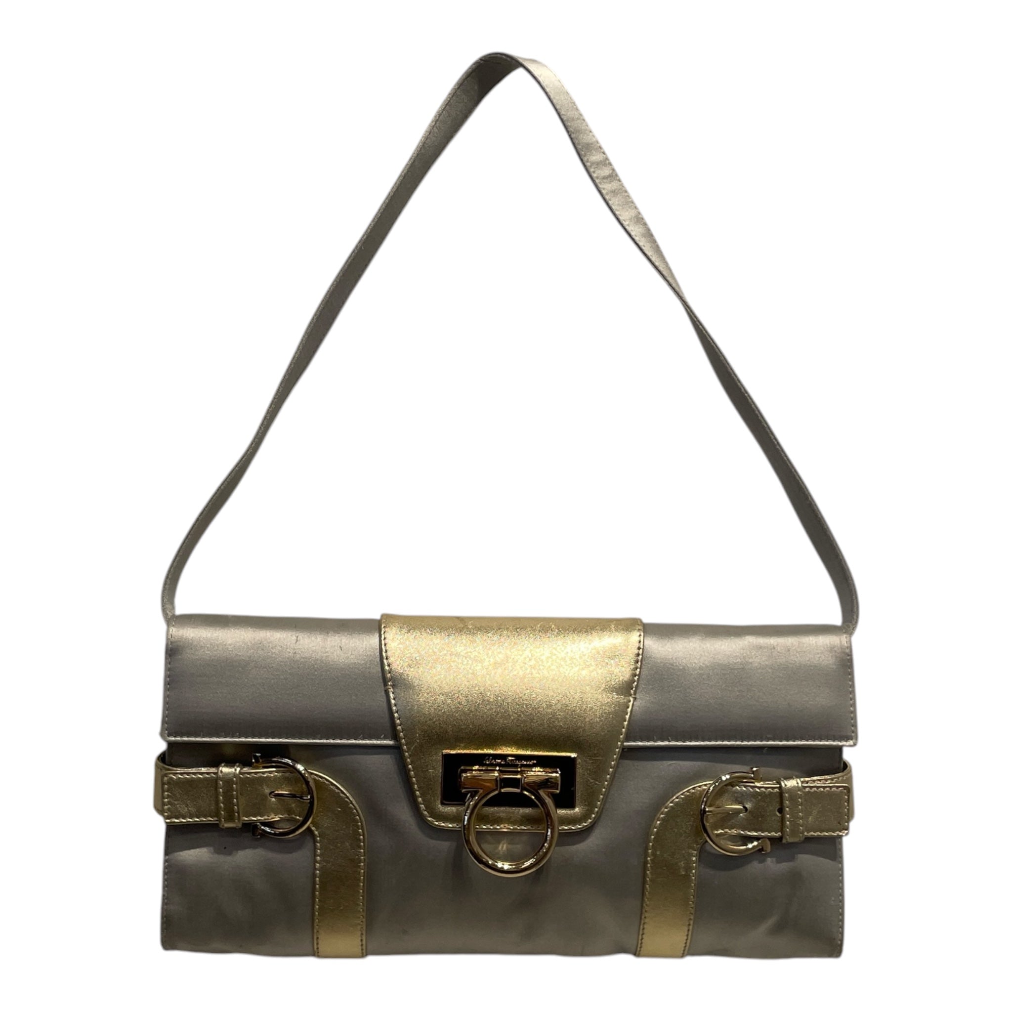 Salvatore Ferragamo/Clutch Bag/Polyester/SLV/gold hardware view 1