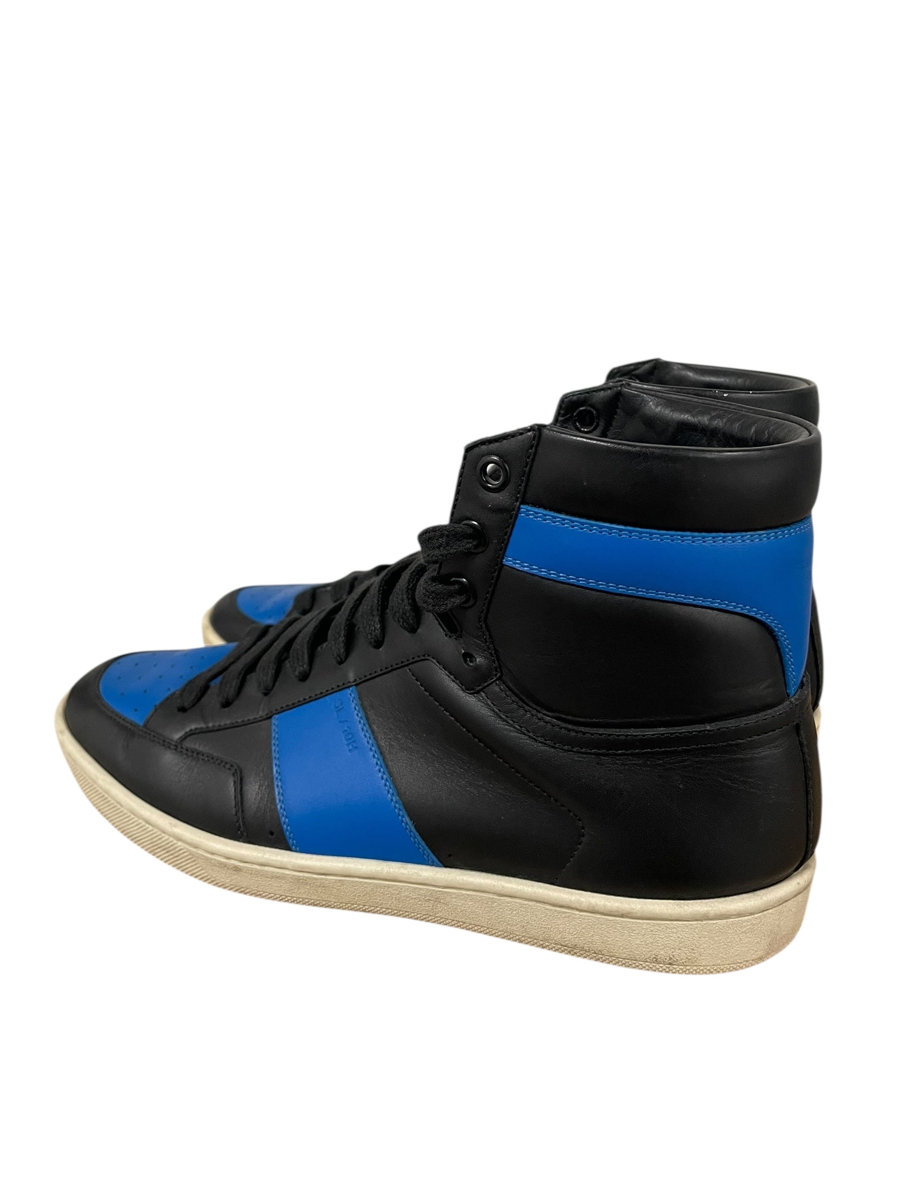 SAINT LAURENT/Hi-Sneakers/EU 39.5/Leather/BLK/SL10H BLUE TRIM view 1