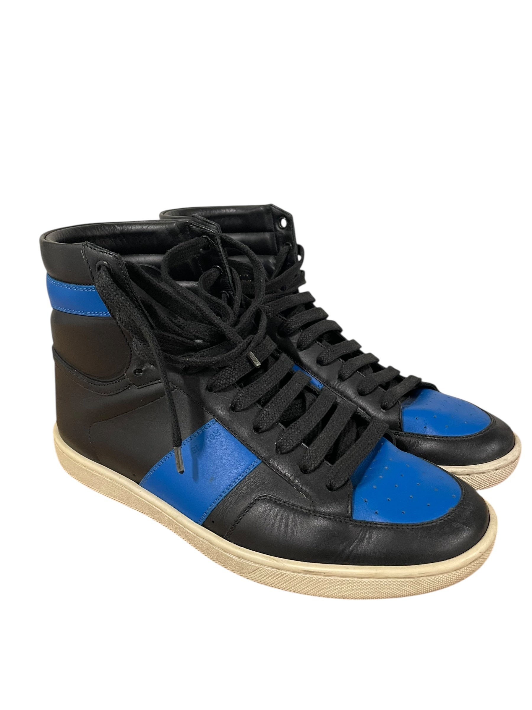 SAINT LAURENT/Hi-Sneakers/EU 39.5/Leather/BLK/SL10H BLUE TRIM view 2