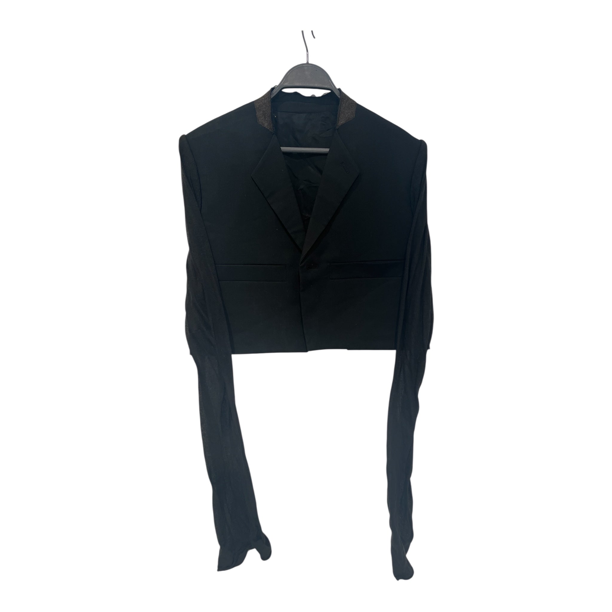 Rick Owens/Tailored Jkt/40/Wool/BLK/RR18S5721-ZLUC cropped blazer view 1