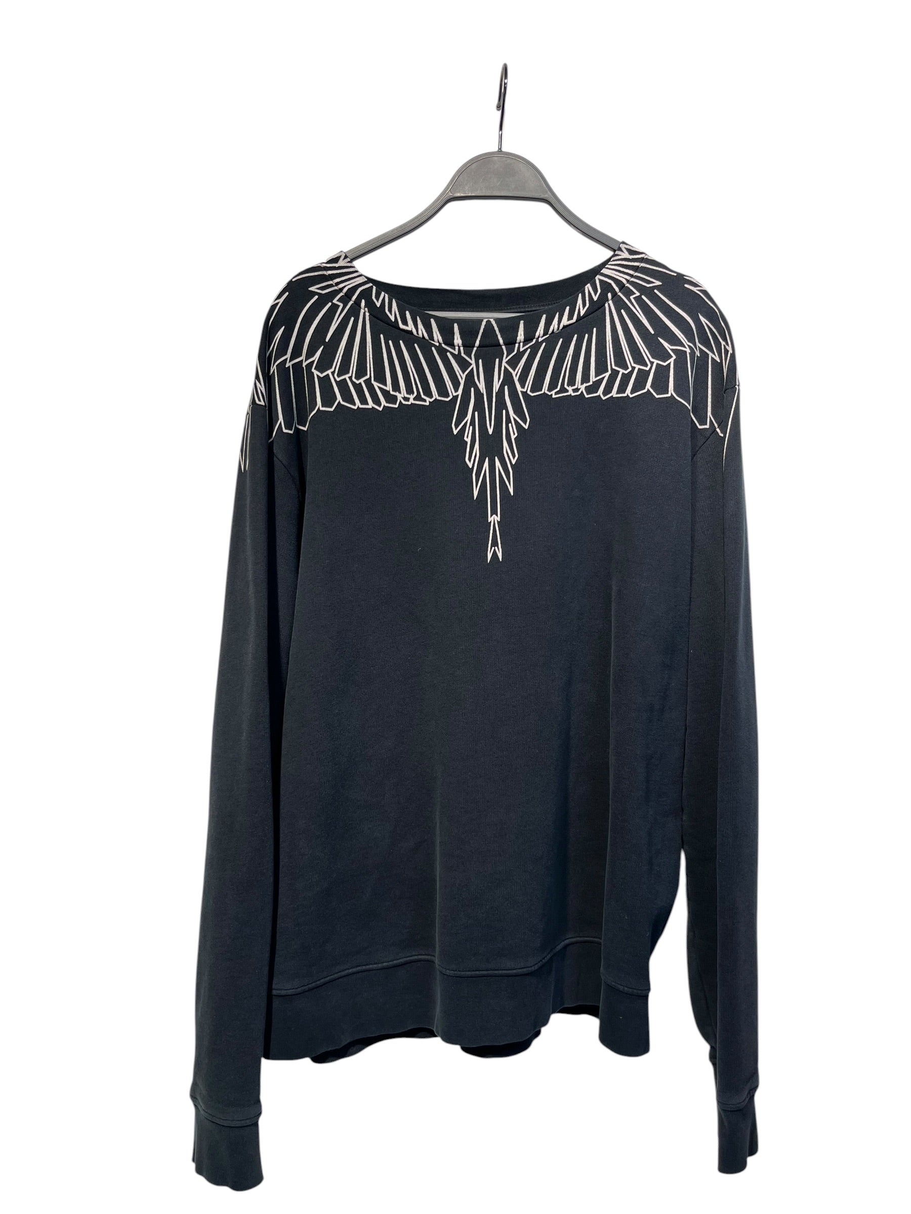 MARCELO BURLON COUNTY OF MILAN/Sweatshirt/L/Graphic/Cotton/BLK/white wing crewneck view 1