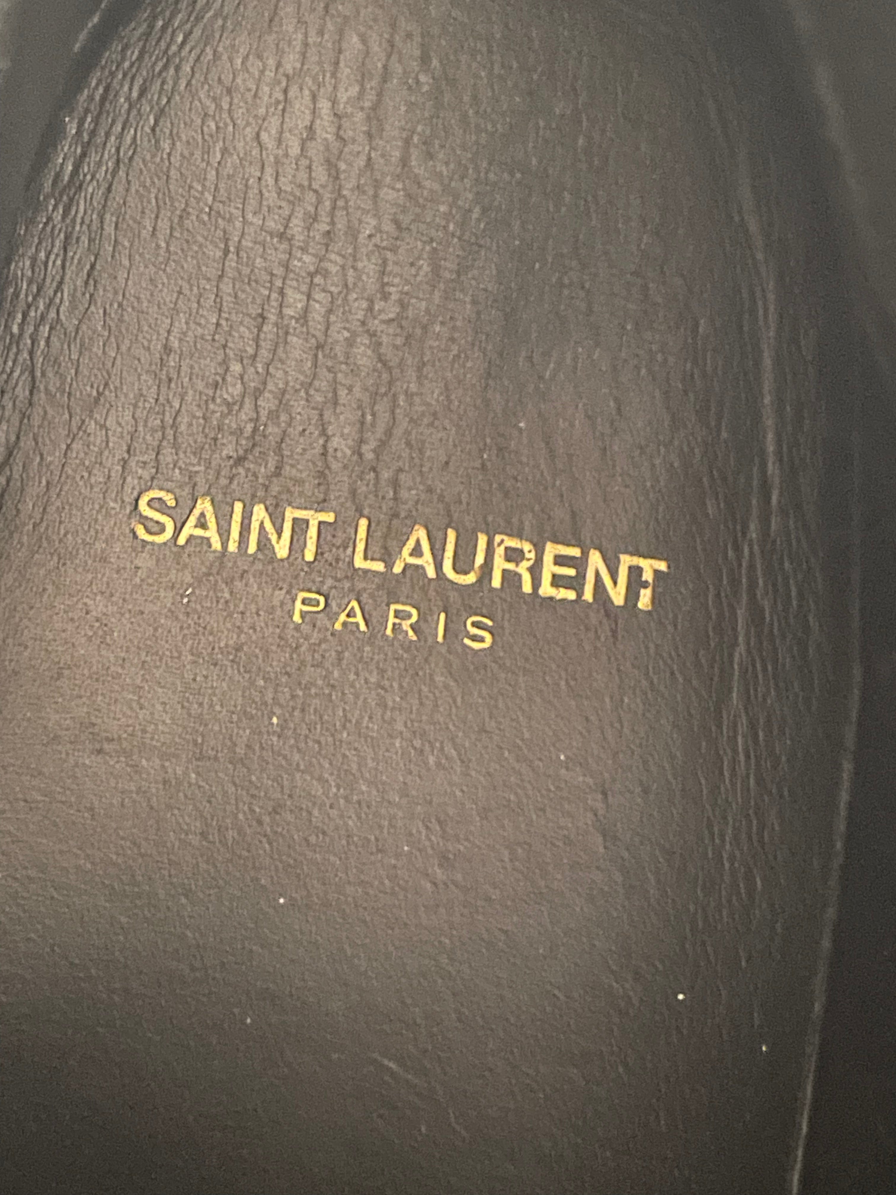 SAINT LAURENT/Hi-Sneakers/EU 39.5/Leather/BLK/SL10H BLUE TRIM view 3
