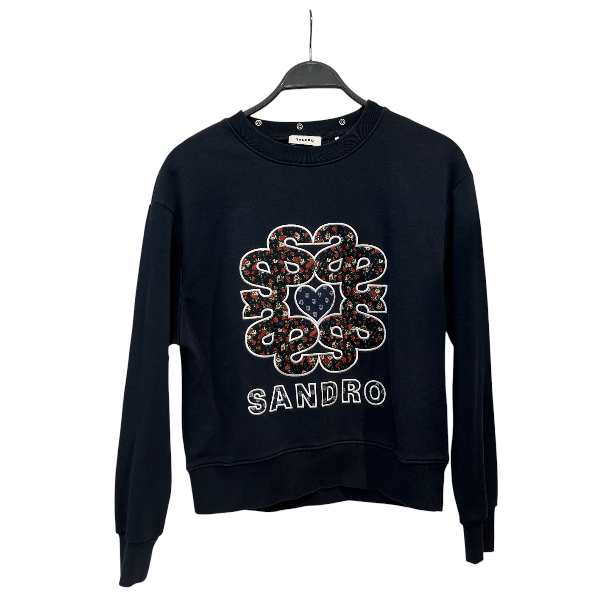 sandro/Sweatshirt/1/Cotton/NVY/FLORAL LOGO view 1
