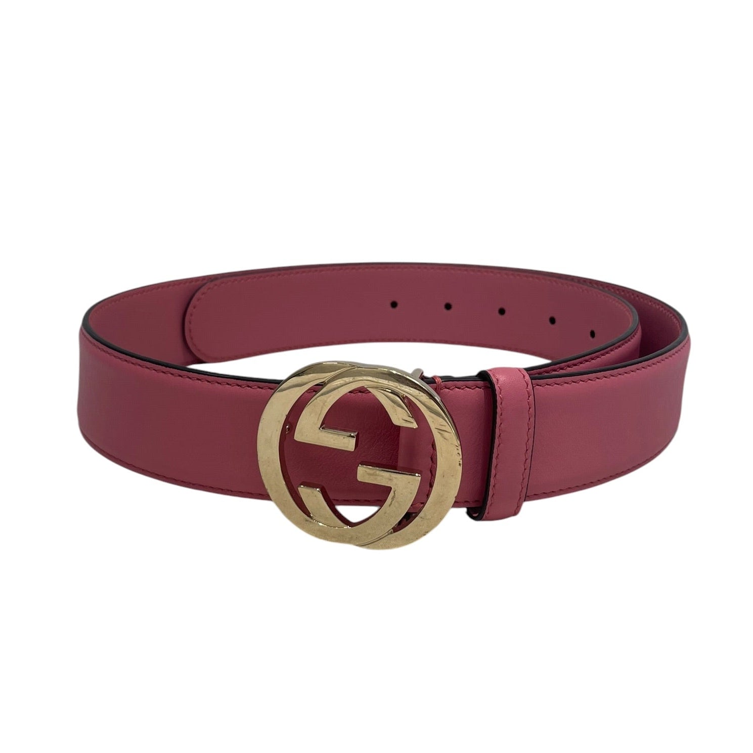 GUCCI/Belt/Leather/PNK/L's/pink  flat gg view 1