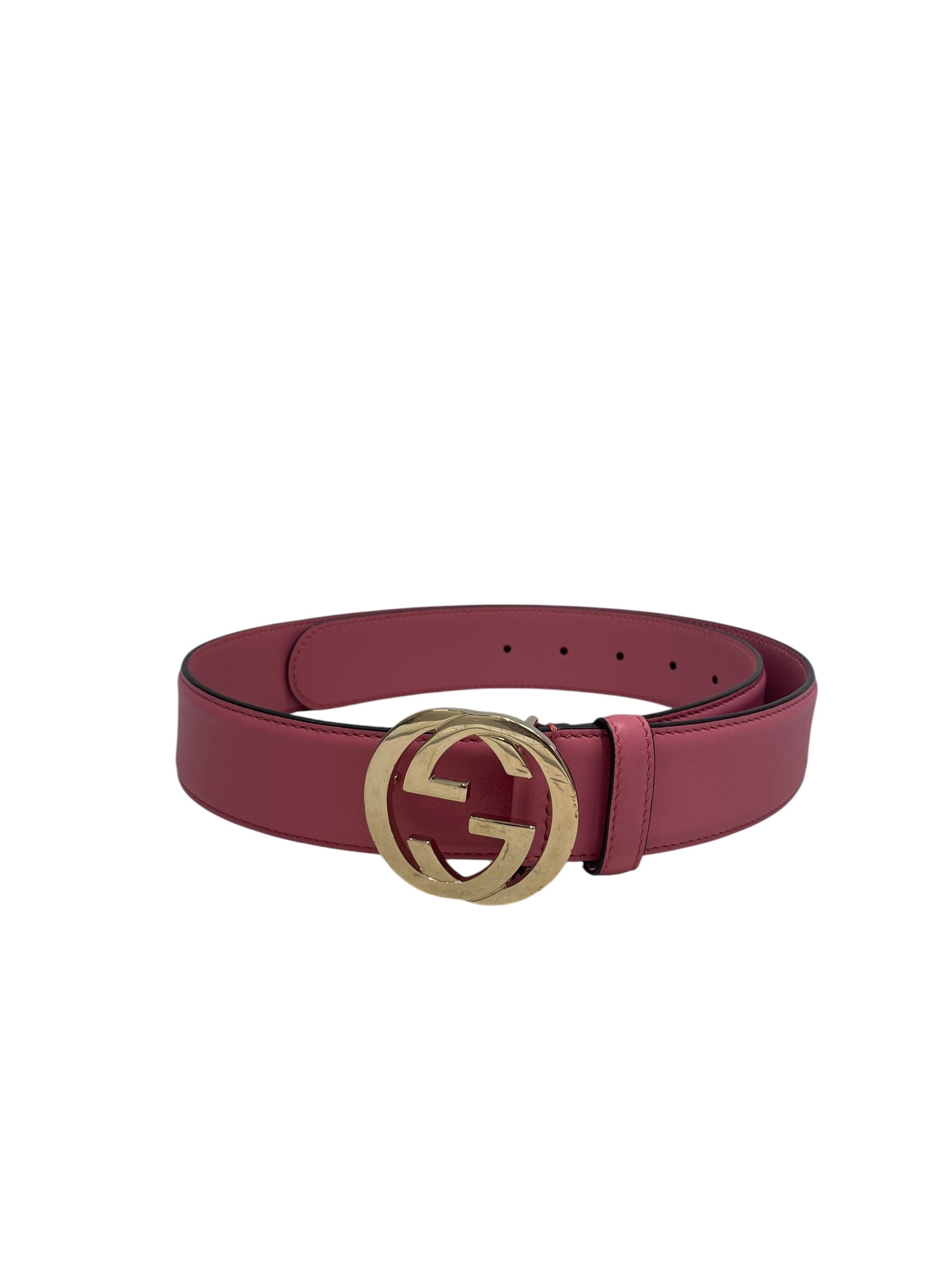 GUCCI/Belt/Leather/PNK/L's/pink  flat gg view 1