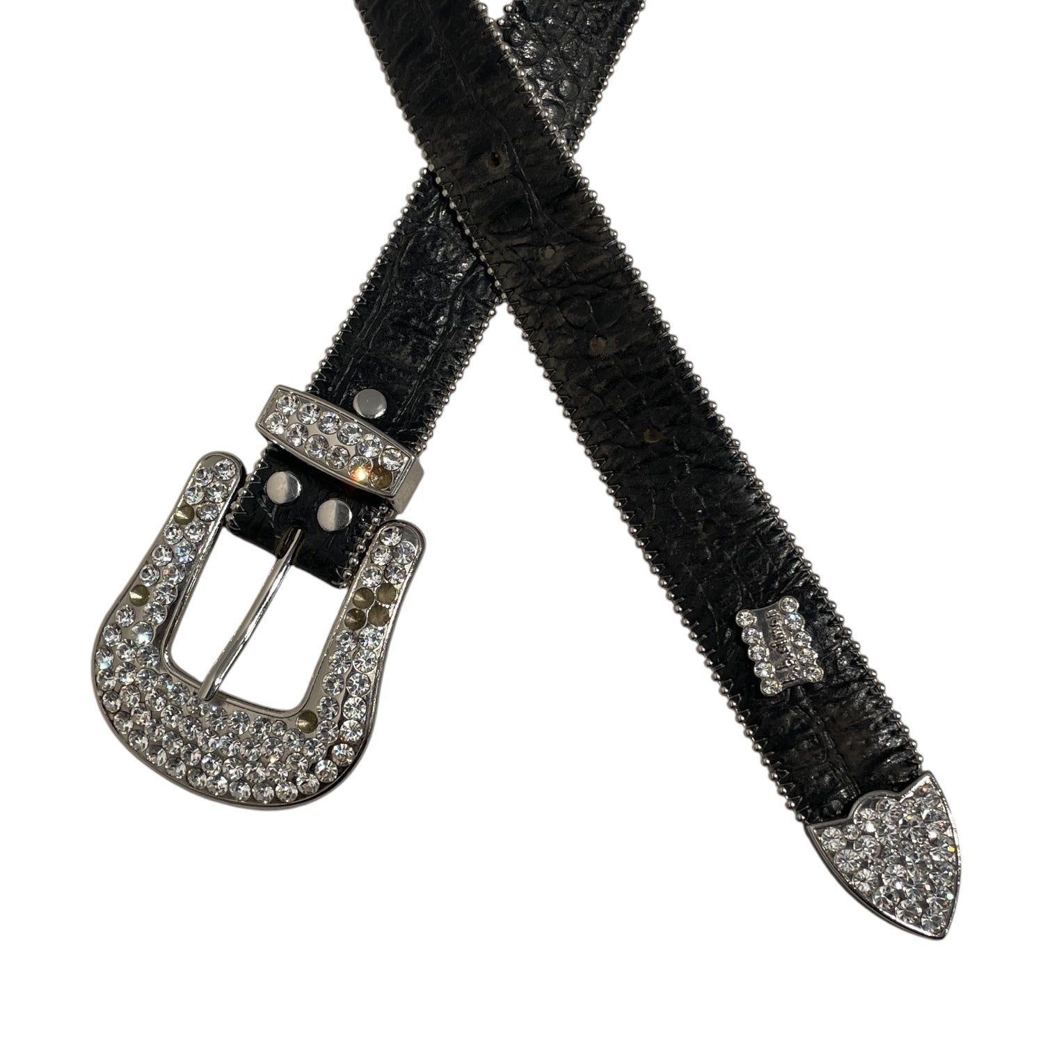 b.b.simon/Belt/Iridescent/BLK/BIG RHINSTONE BUCKLE view 2