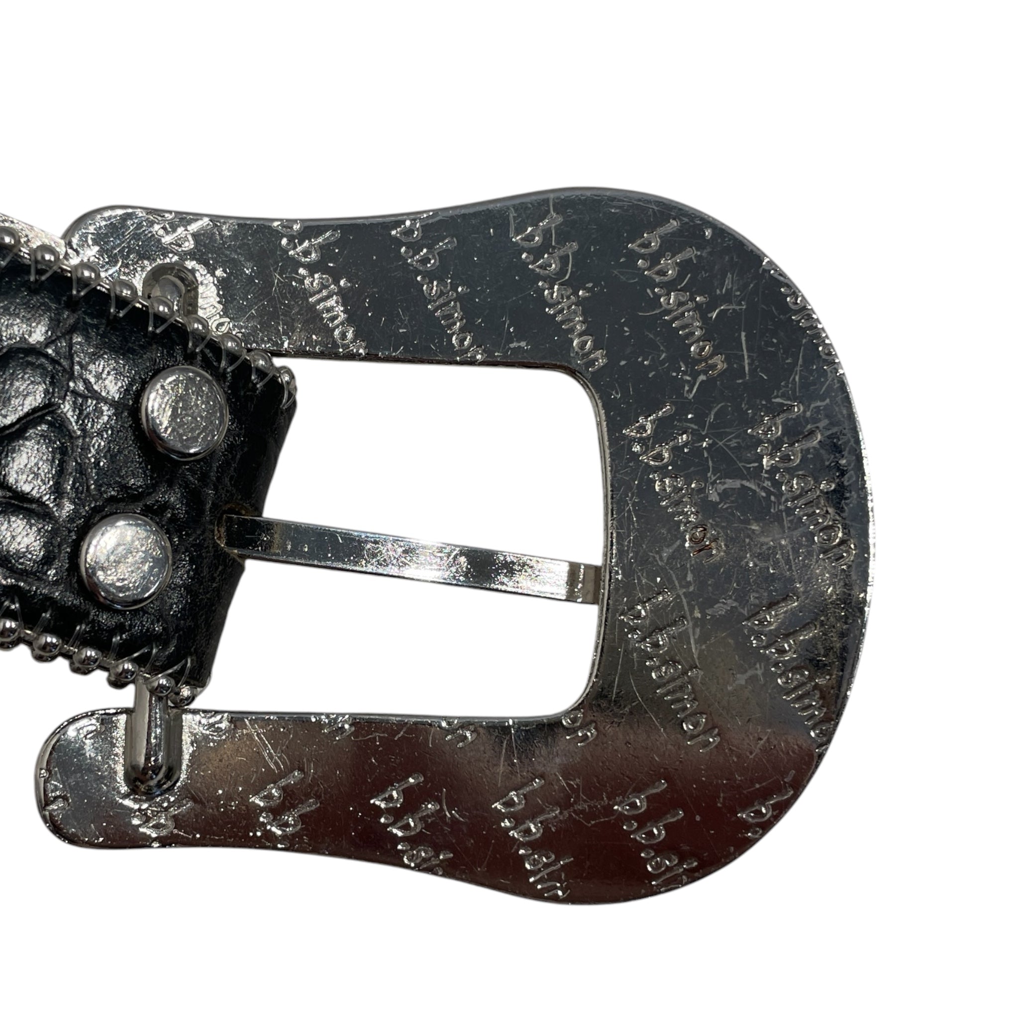b.b.simon/Belt/Iridescent/BLK/BIG RHINSTONE BUCKLE view 3