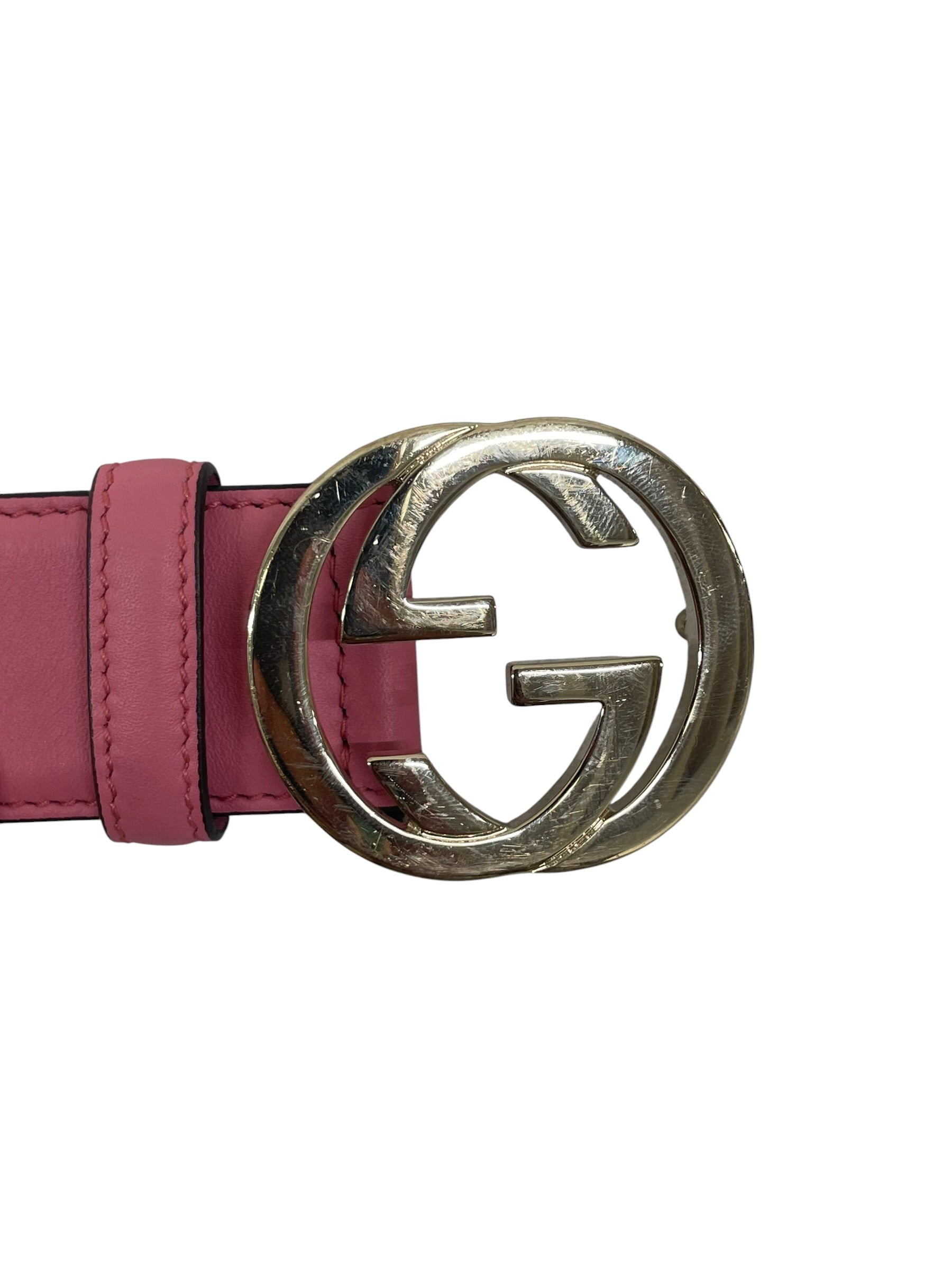 GUCCI/Belt/Leather/PNK/L's/pink  flat gg view 3