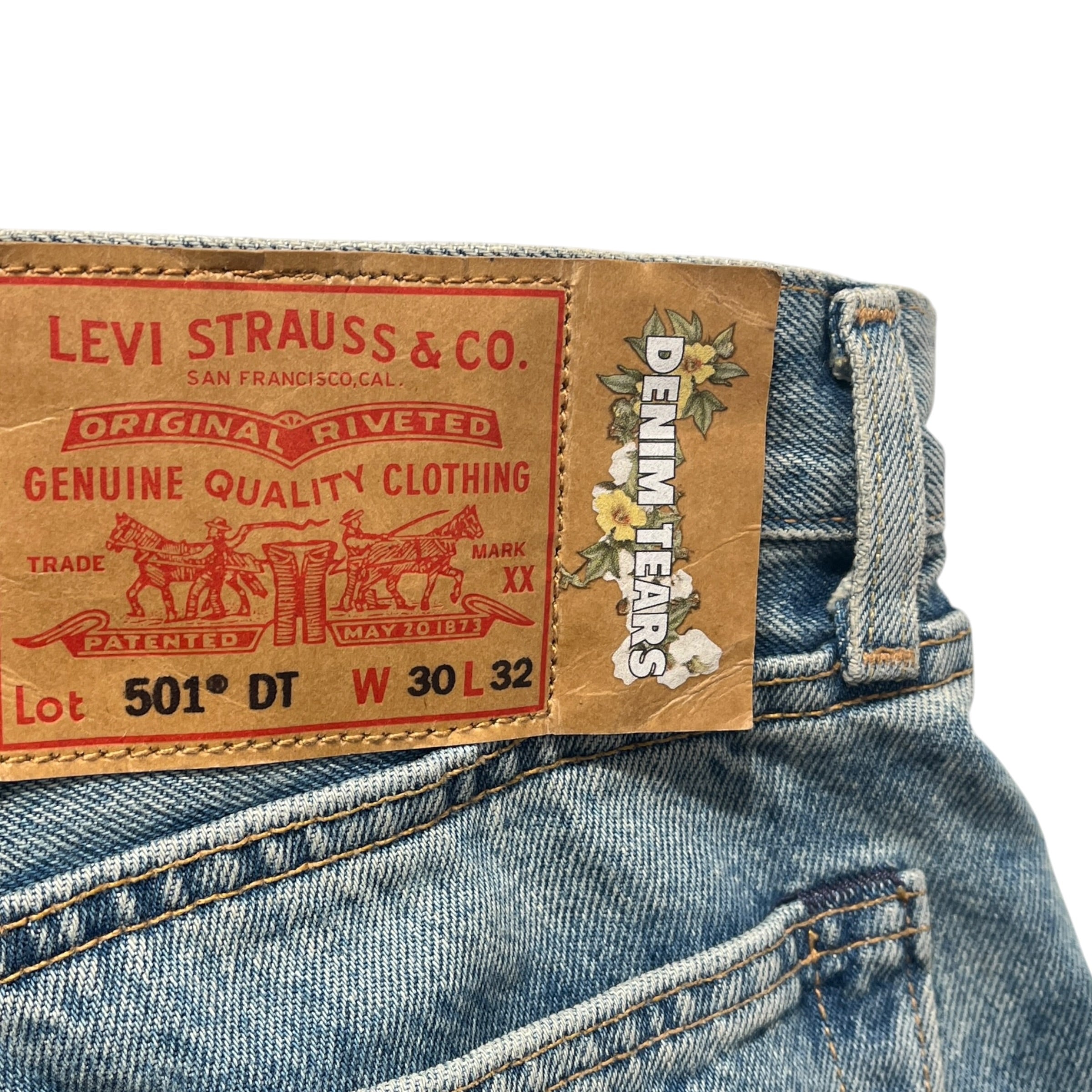 DENIM TEARS/Pants/30/Cotton/BLU/OFFSET view 3
