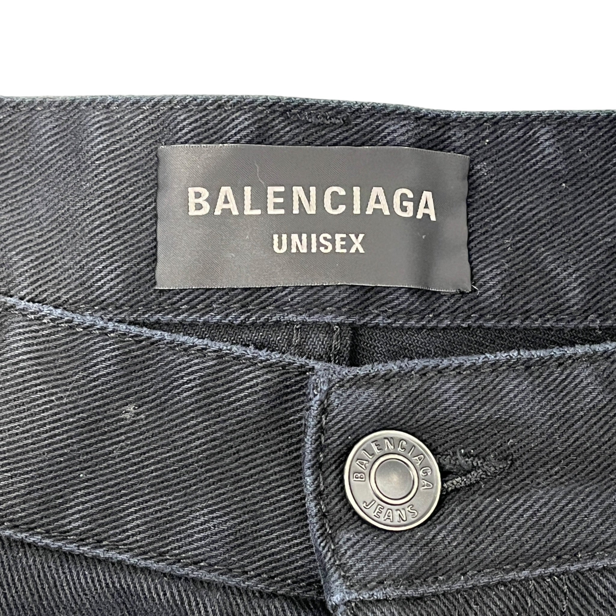 BALENCIAGA/Straight Pants/XS/Denim/BLK/Unisex Srtight Loose Fit Jeans view 3