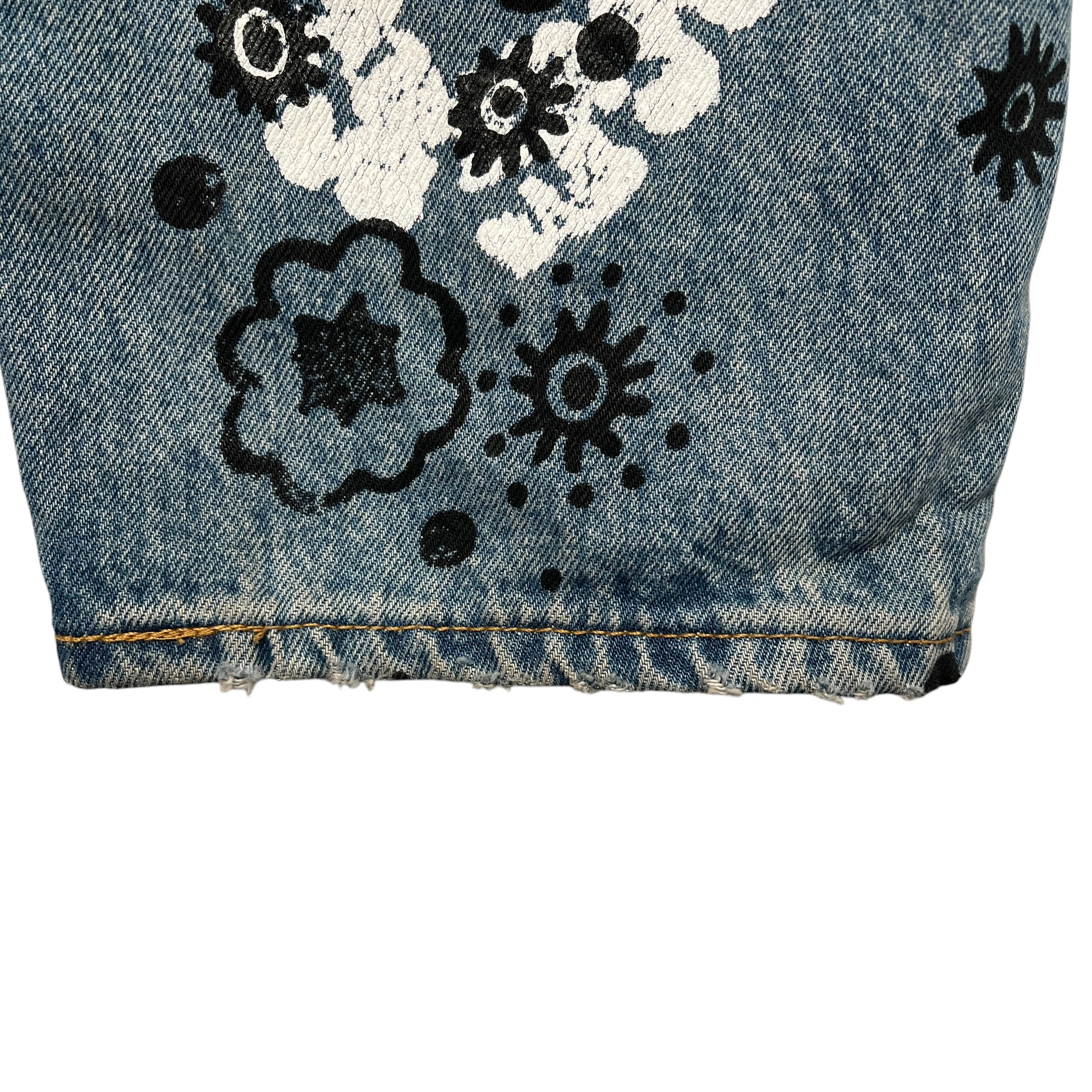 DENIM TEARS/Levi's/Straight Pants/34/Denim/BLU/Graphic/irak graphic denim view 6