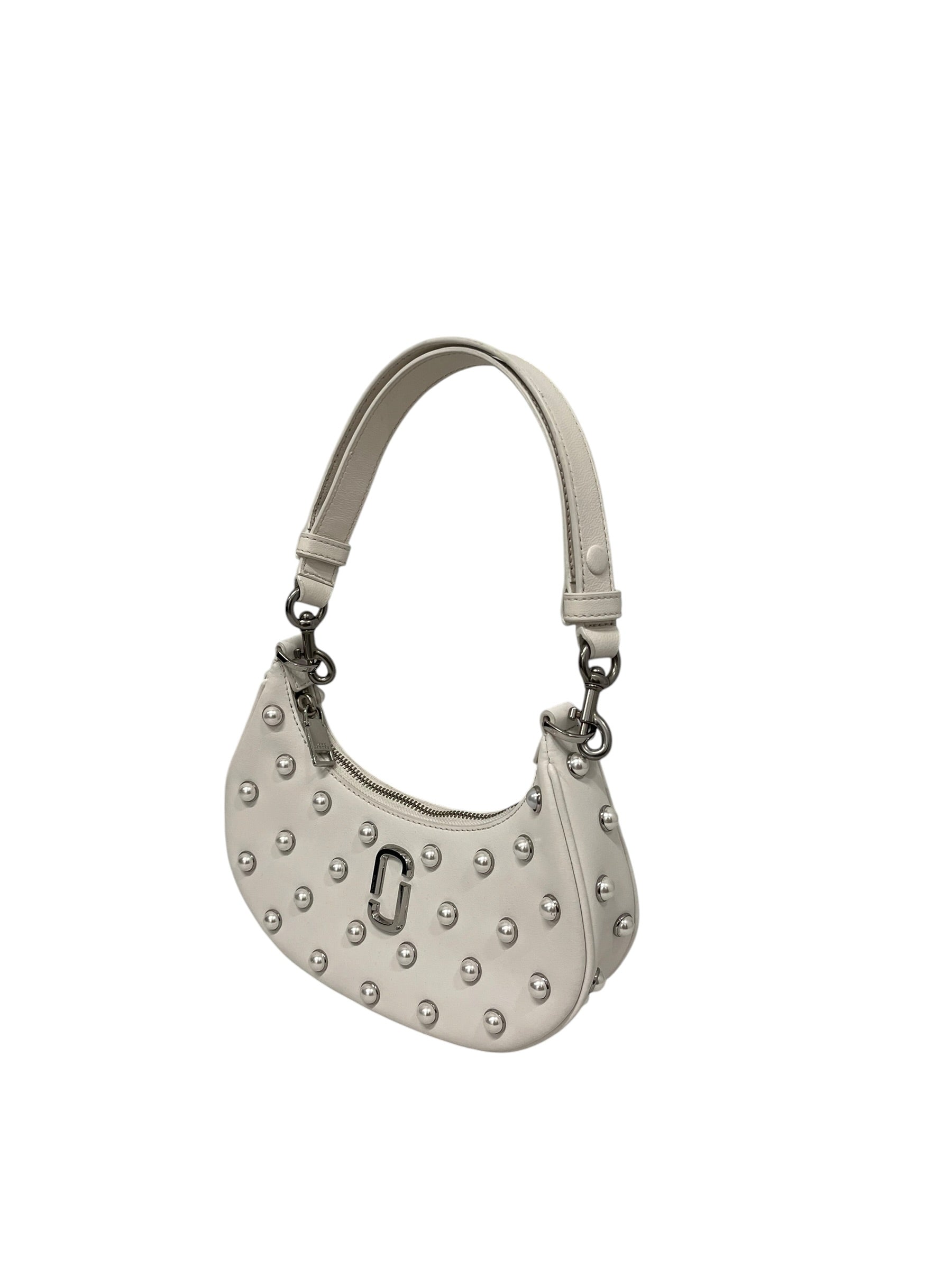 MARC JACOBS/Hand Bag/Leather/WHT/PEARL STUDS THROUGHOUT view 3