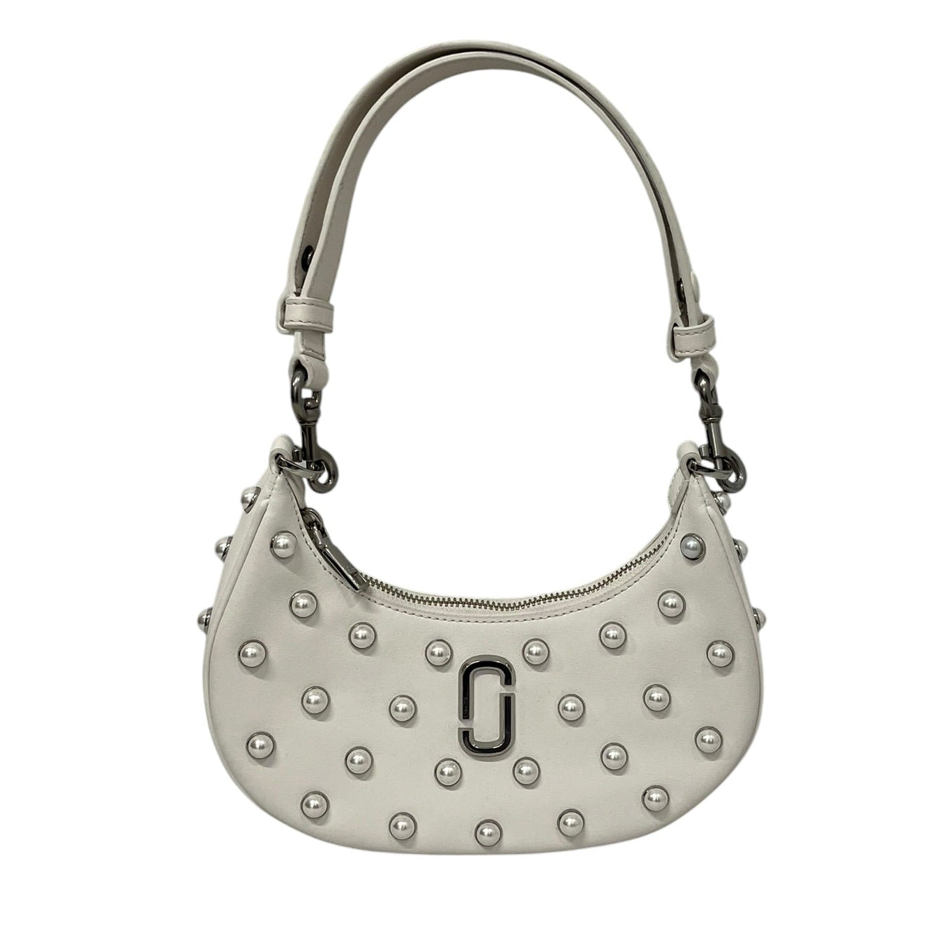 MARC JACOBS/Hand Bag/Leather/WHT/PEARL STUDS THROUGHOUT view 1