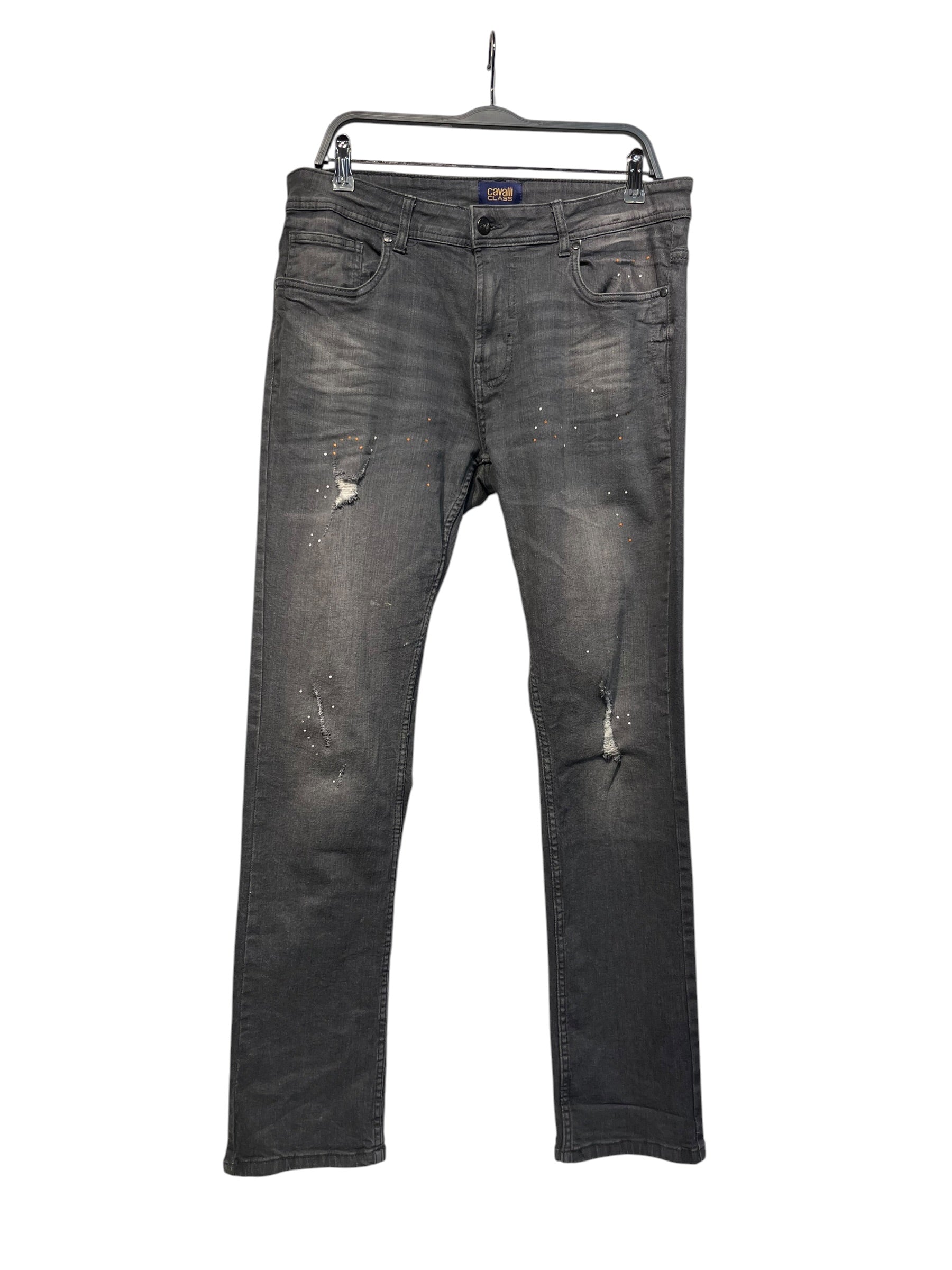 roberto cavalli/Straight Pants/34/Cotton/GRY/ view 1