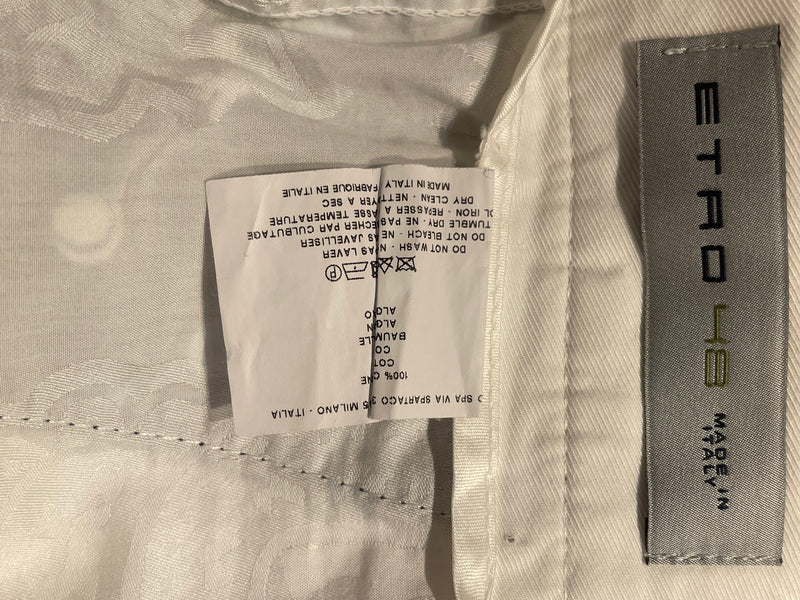 ETRO/Shorts/48/Cotton/WHT/baseball