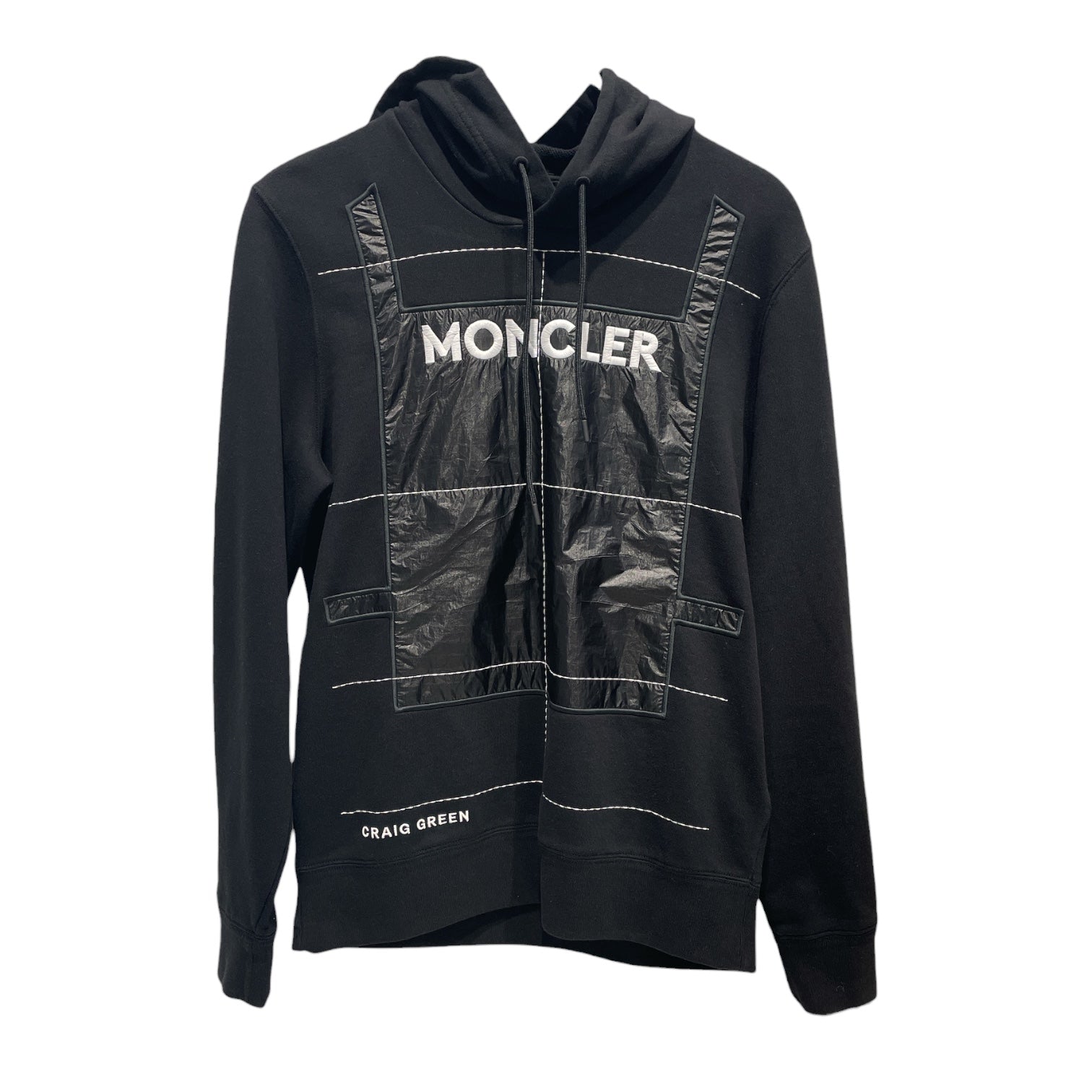 MONCLER/CRAIG GREEN/Hoodie/S/Cotton/BLK/Pullover/PAPER FRONT GRAPHIC view 1
