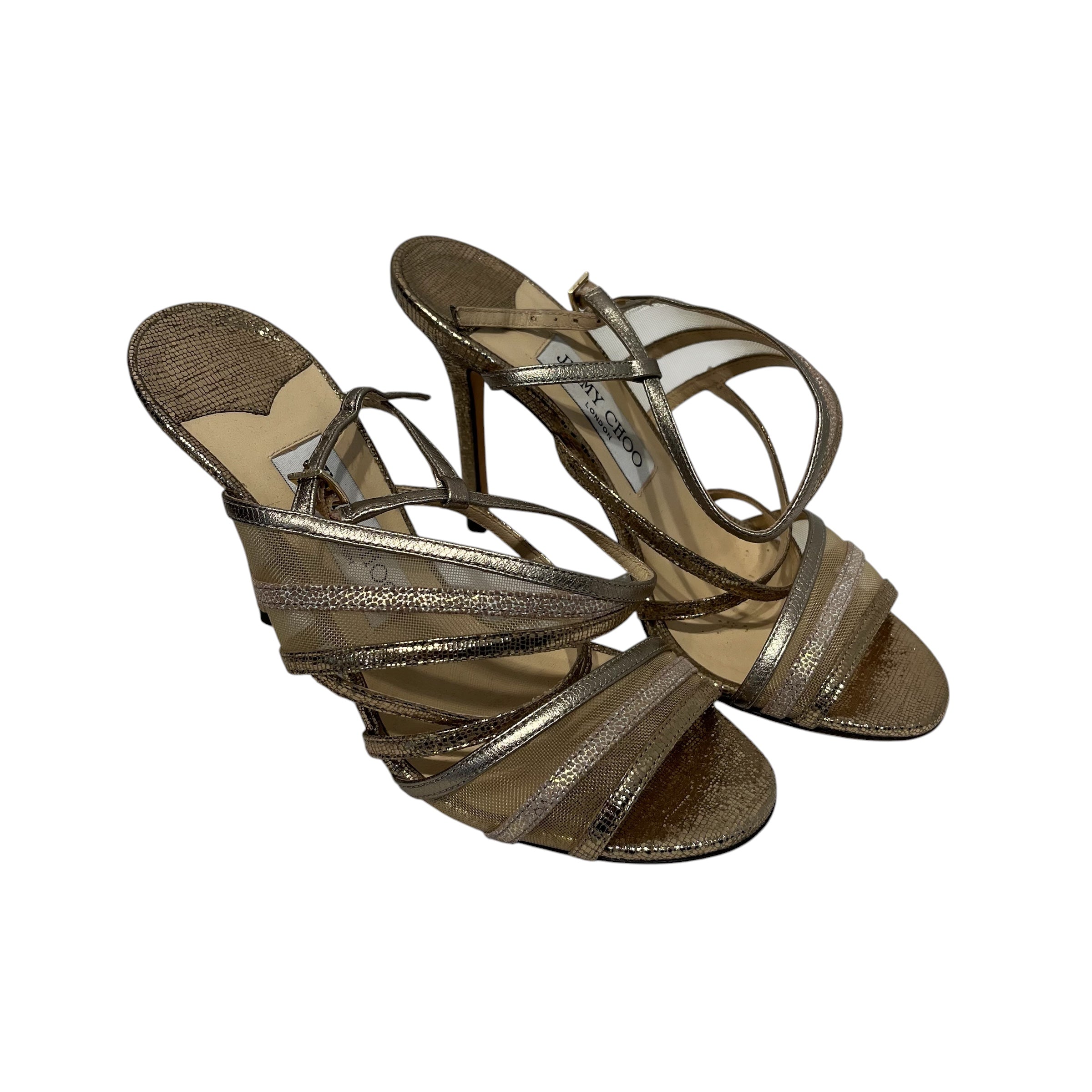 JIMMY CHOO/Heels/EU 36.5/Leather/GLD/ view 1