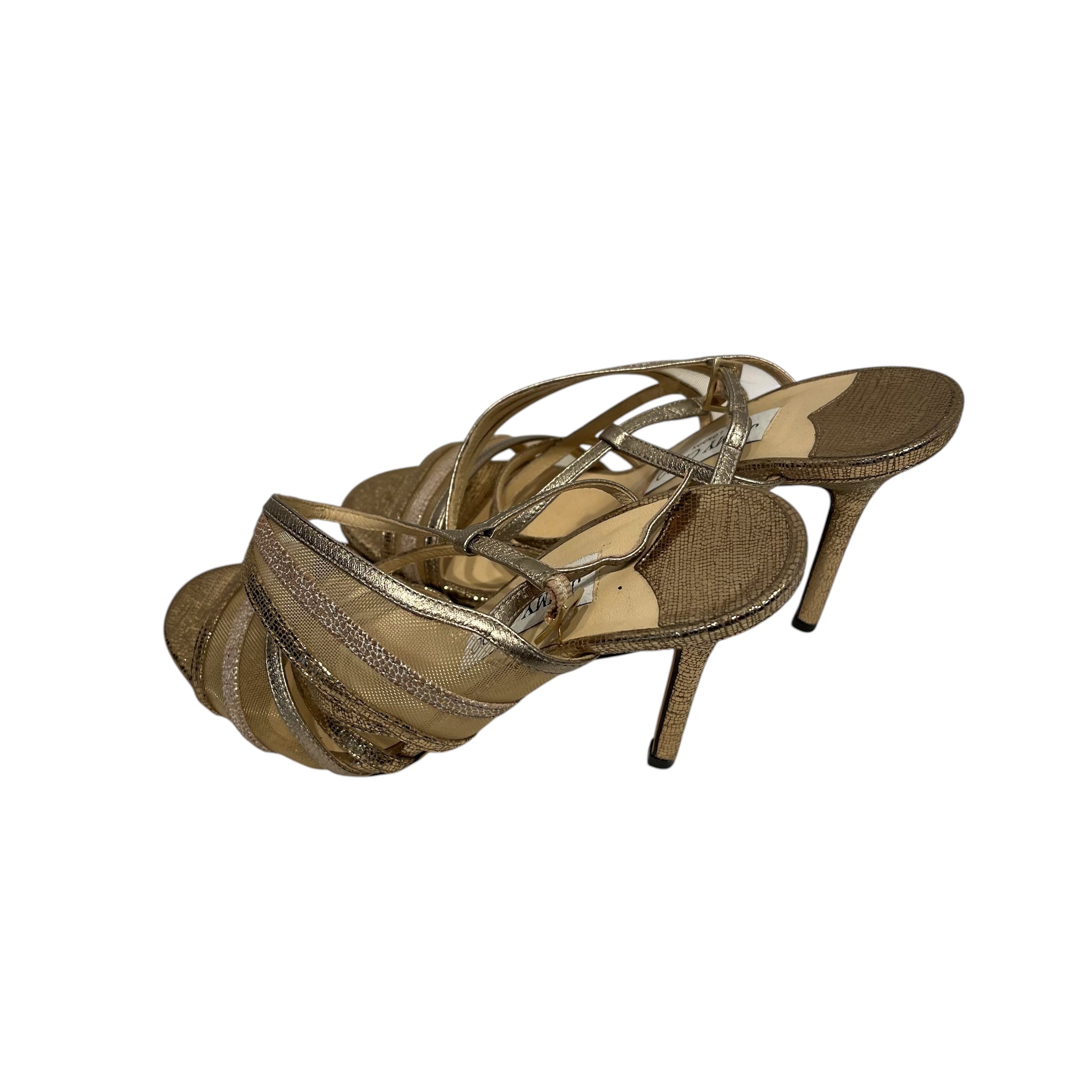 JIMMY CHOO/Heels/EU 36.5/Leather/GLD/ view 2
