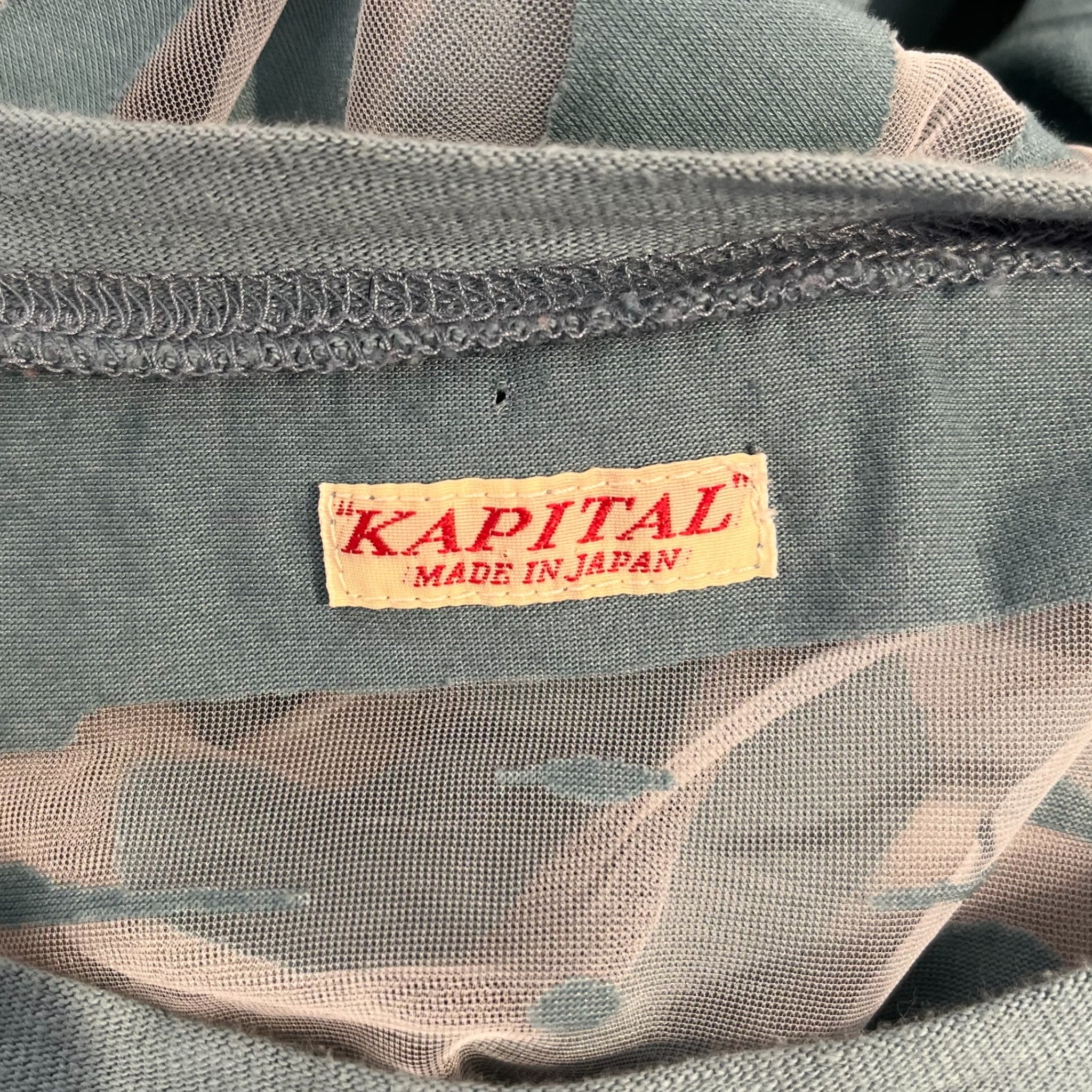 KAPITAL/T-Shirt/L/Cotton/BLU/see thru skeleton mesh top view 3