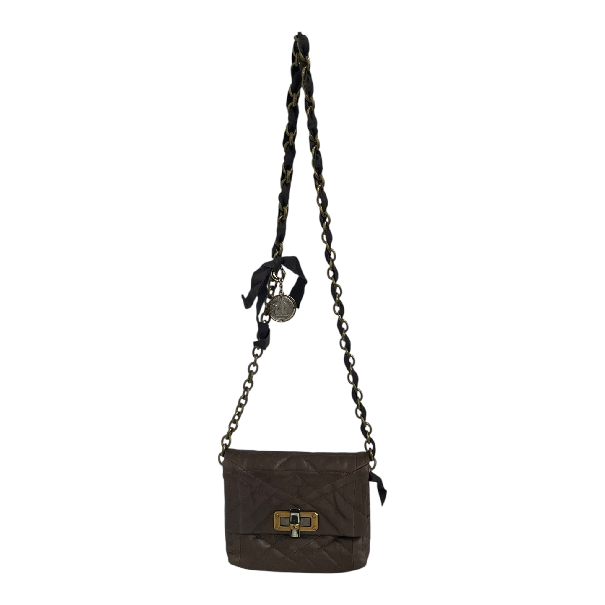 LANVIN/Cross Body Bag/Leather/BRW/Gold Chain strap view 1