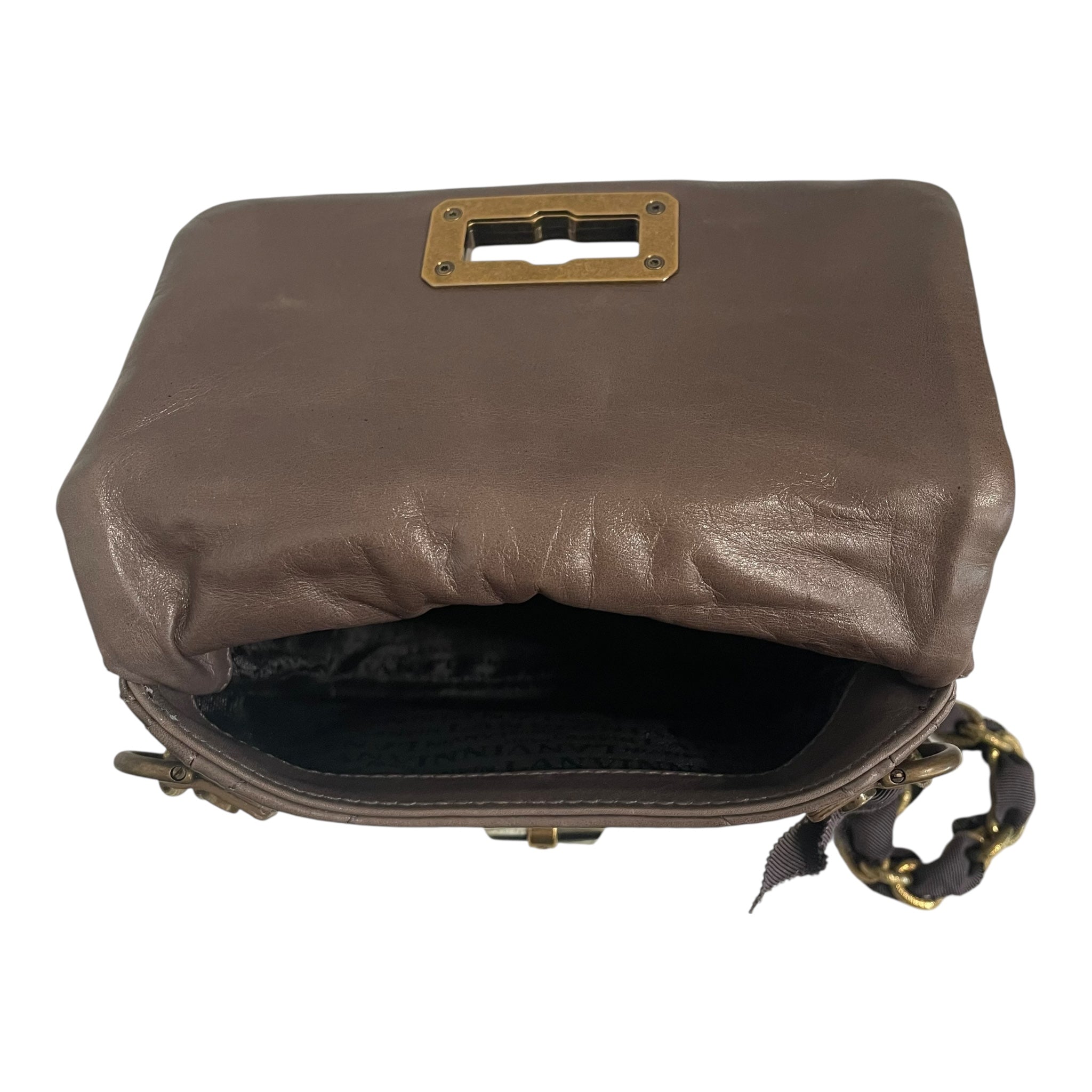 LANVIN/Cross Body Bag/Leather/BRW/Gold Chain strap view 4