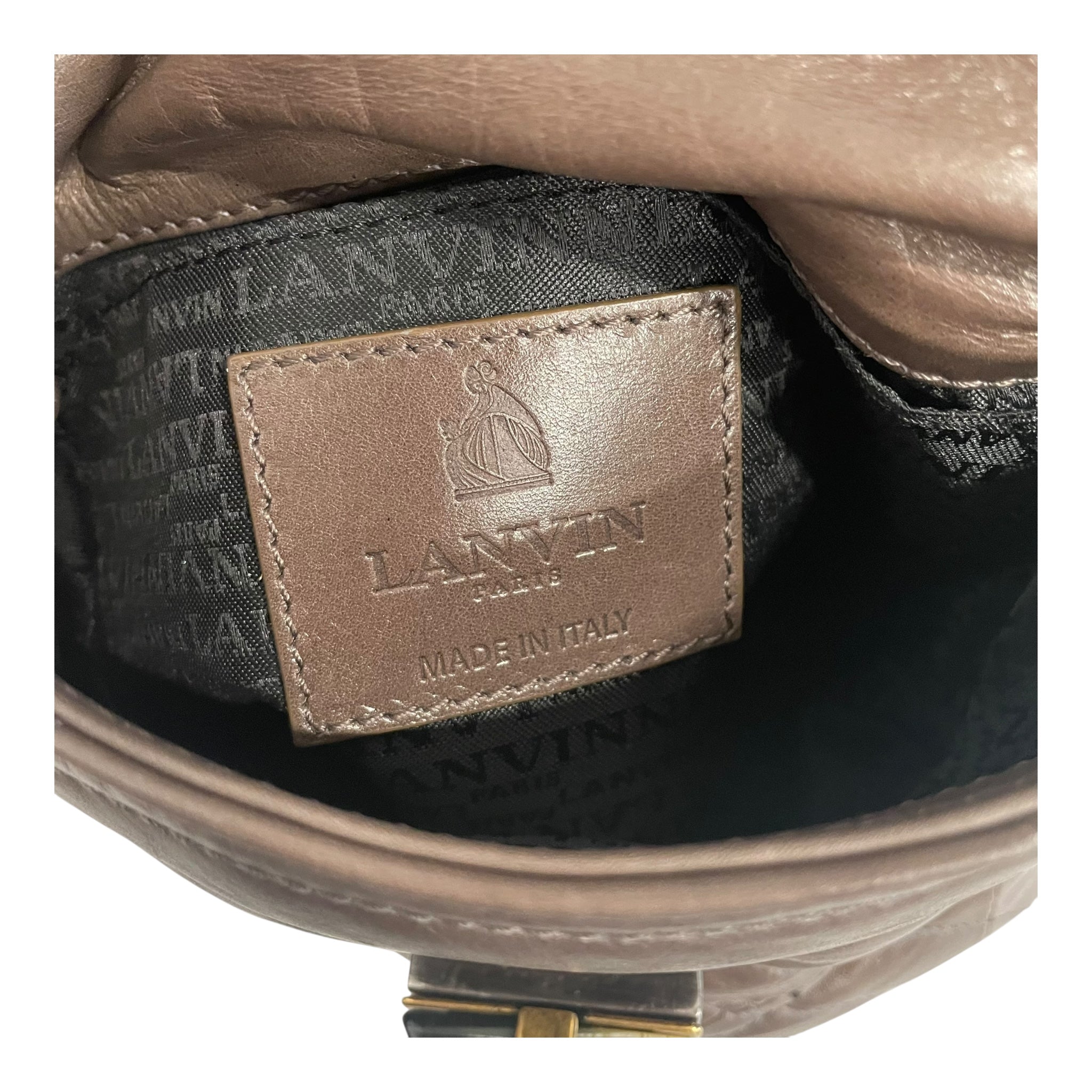LANVIN/Cross Body Bag/Leather/BRW/Gold Chain strap view 5