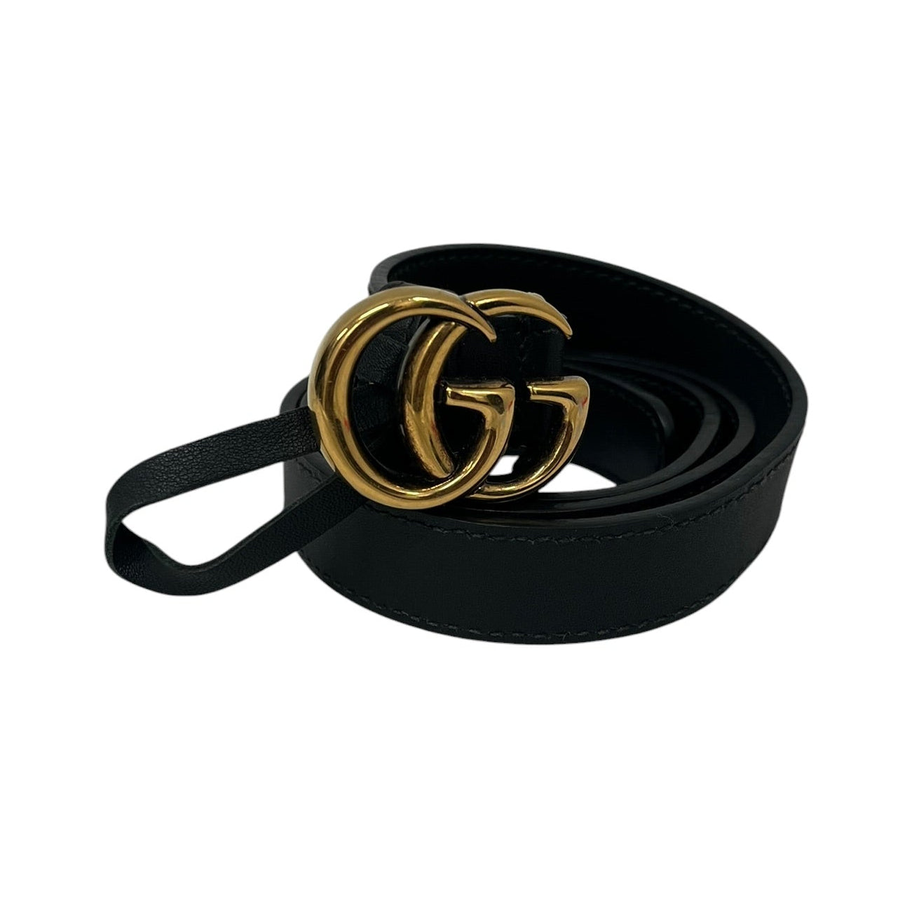 GUCCI/Belt/Leather/BLK/GG BUCKLE, SMALL view 1